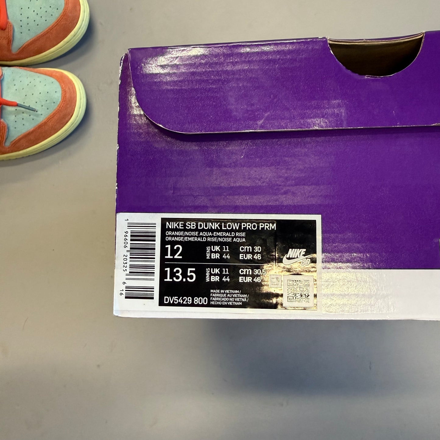 Size 12 - Dunk Low SB 'Orange Emerald Rise' (Used)