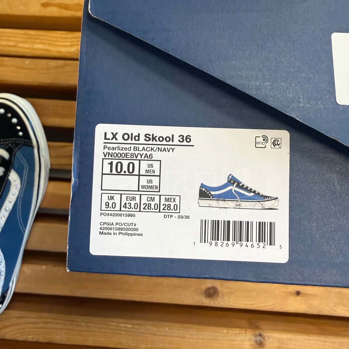 Size 10 - Vans Old Skool 36 LX 'Pearlized Pack - Black Navy' (Used)