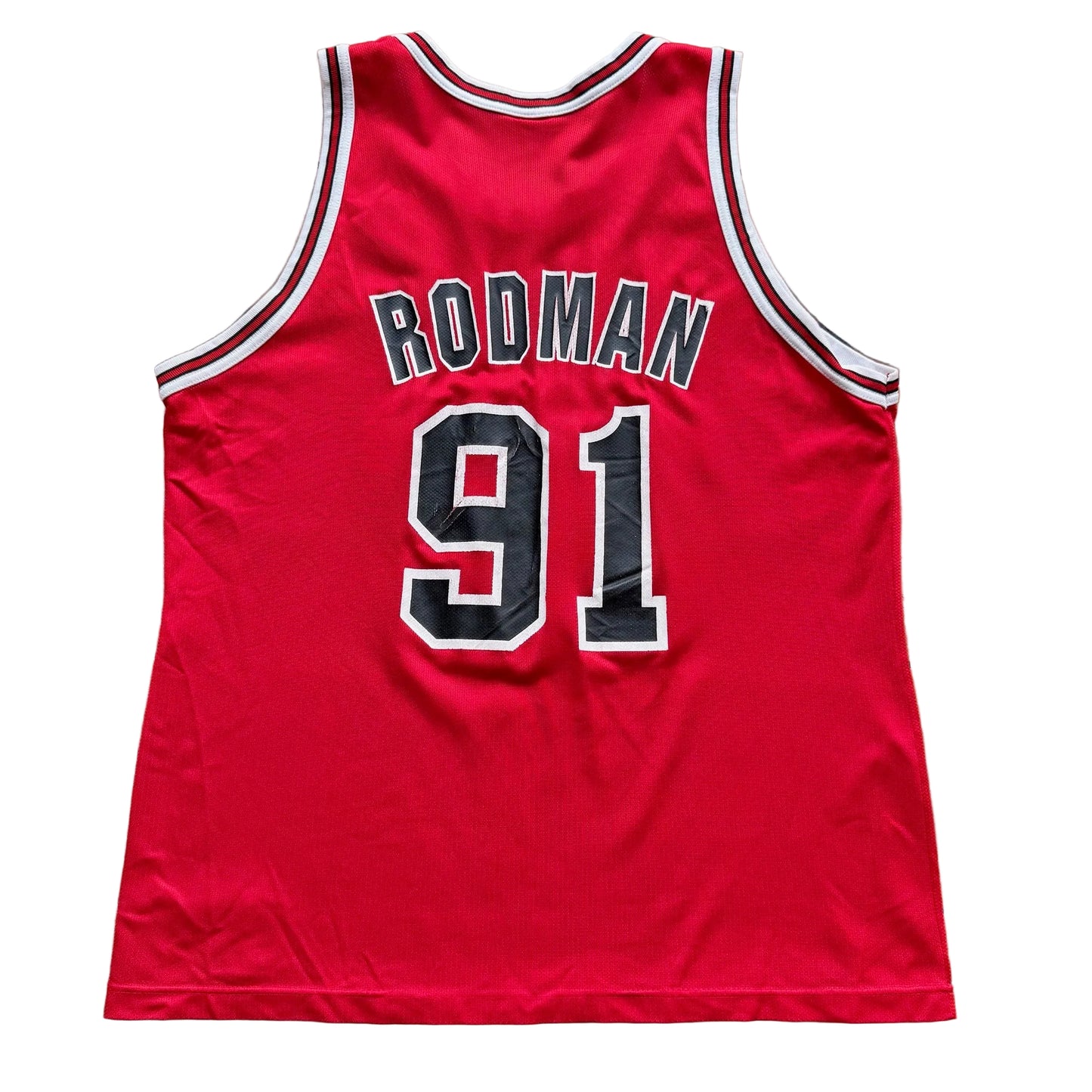 XL - Vintage Champion Dennis Rodman Bulls Trikot (Rot)