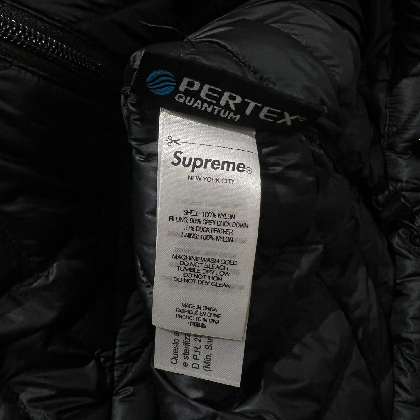 MEDIUM - Supreme Spellout Quilted Lightweight Down Jacket (Used)