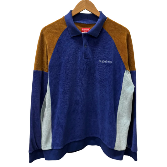 Medium - Supreme Paneled Velour L/S Polo (Pre-Owned)