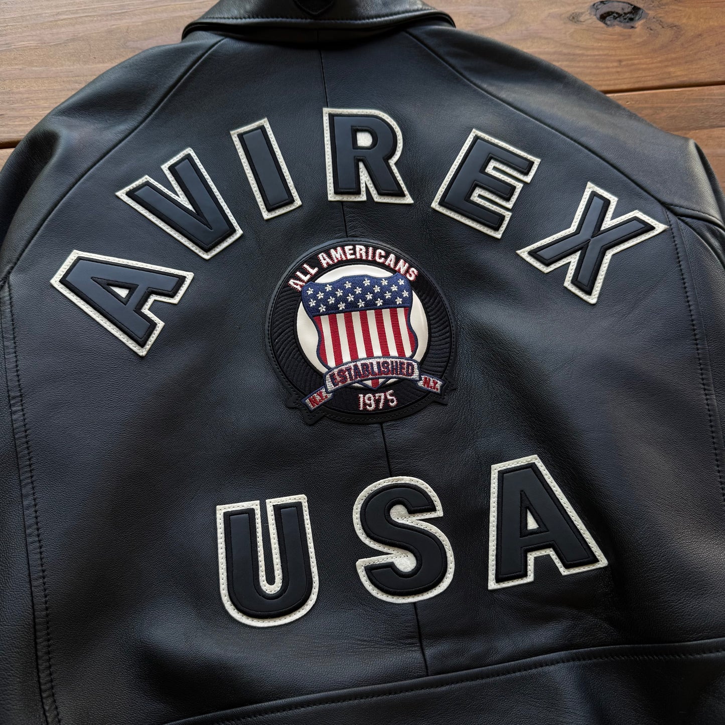 Mediana - Chaqueta de piel Avirex Icon Logo