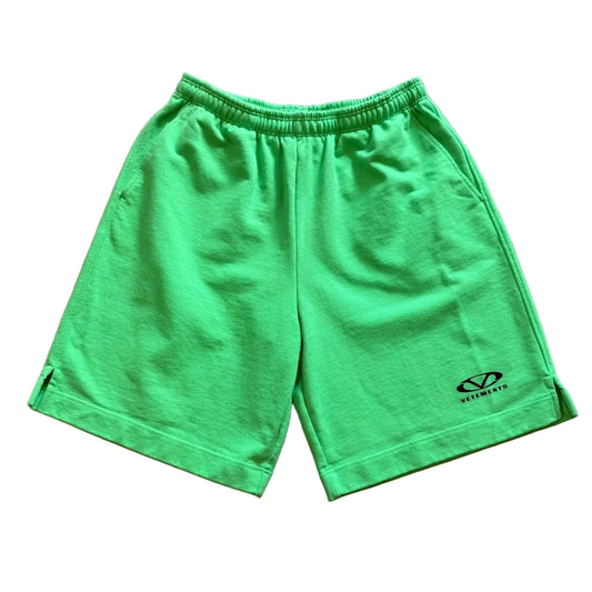 Large - Vetements Oval Logo Shorts 'Neon Green' (Pre-Owned)