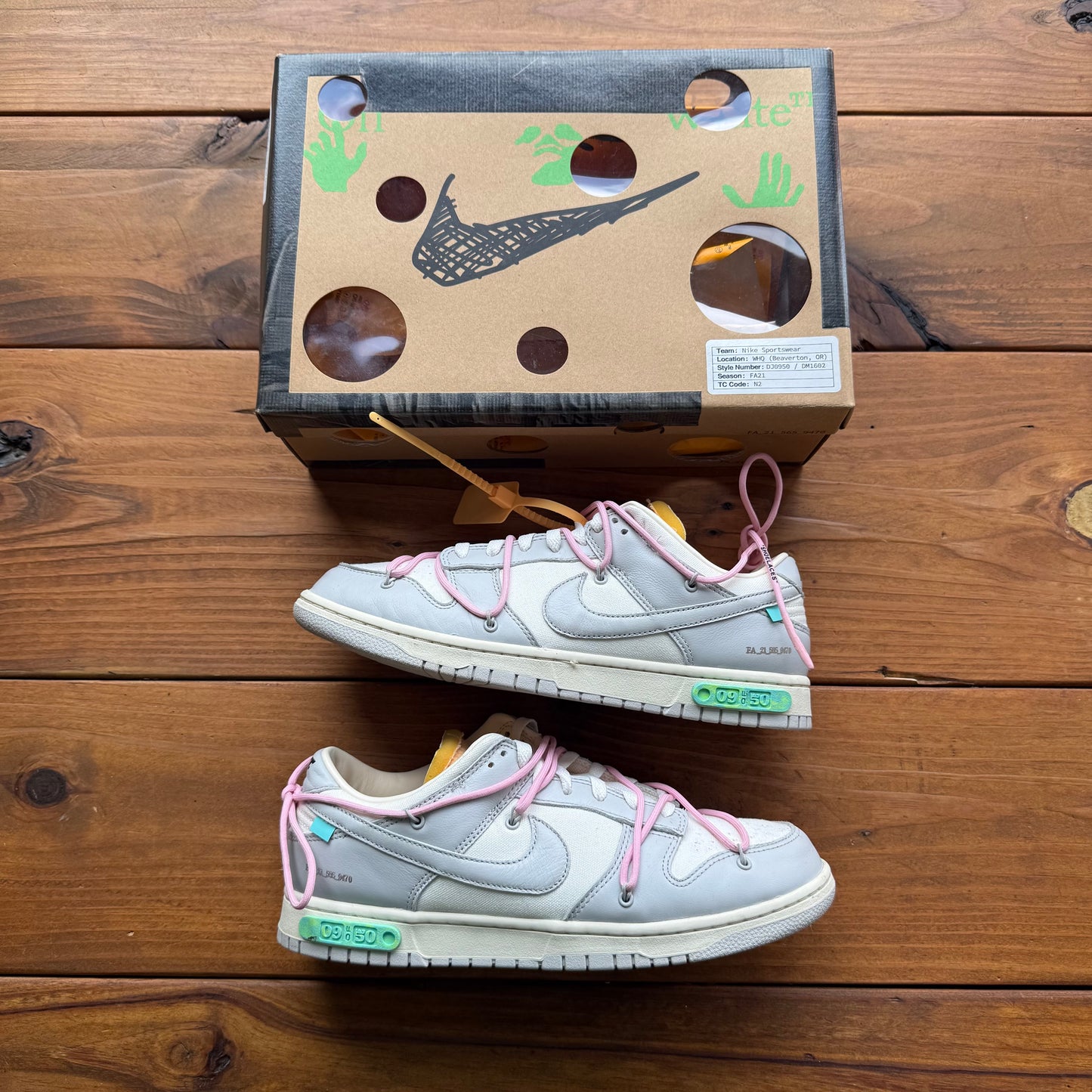 Größe 46 – Off-White x Dunk Low 'Lot 09 of 50' (Gebraucht)