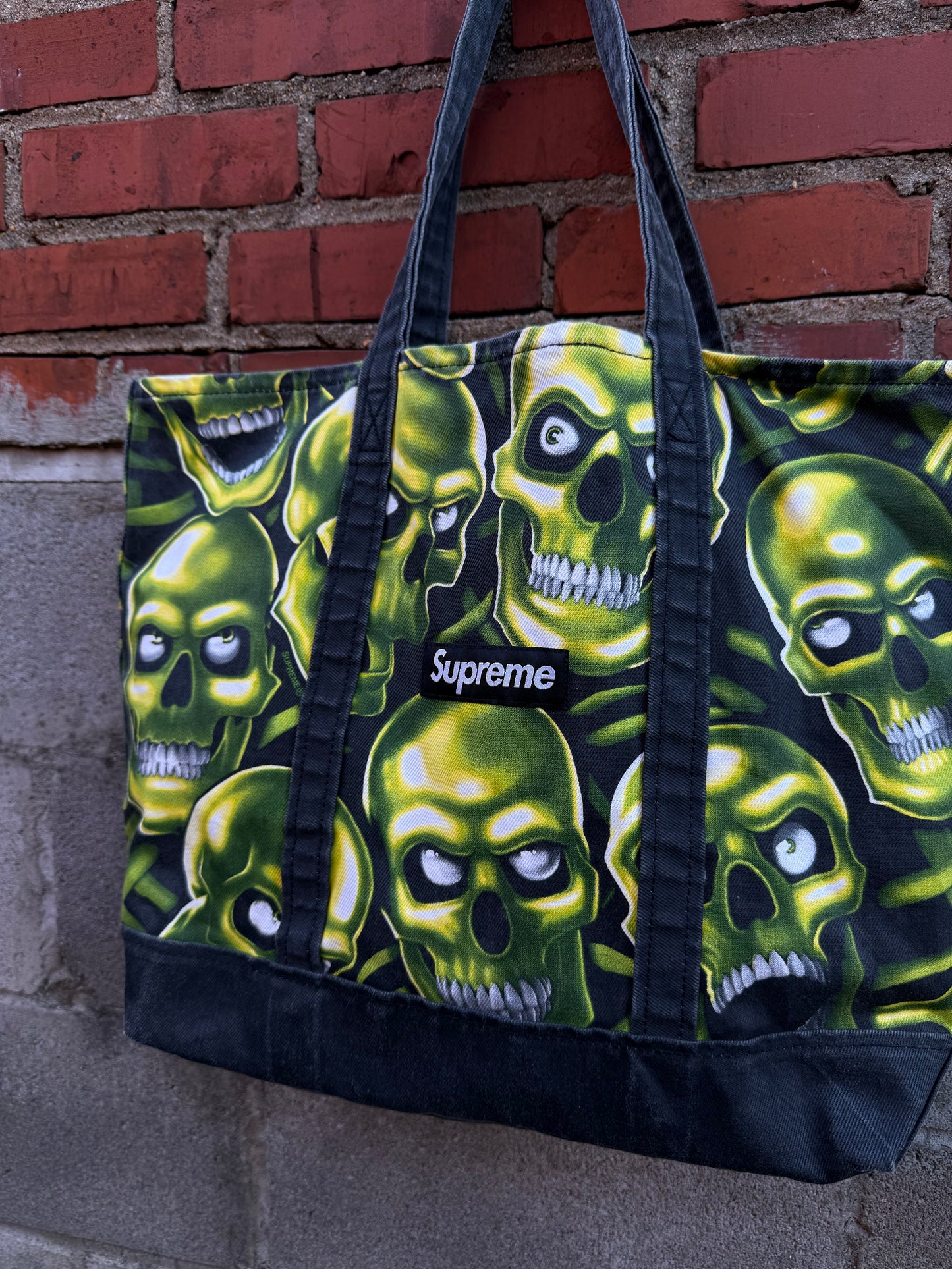 Supreme Skull Pile Denim Tote Bag (SS18)