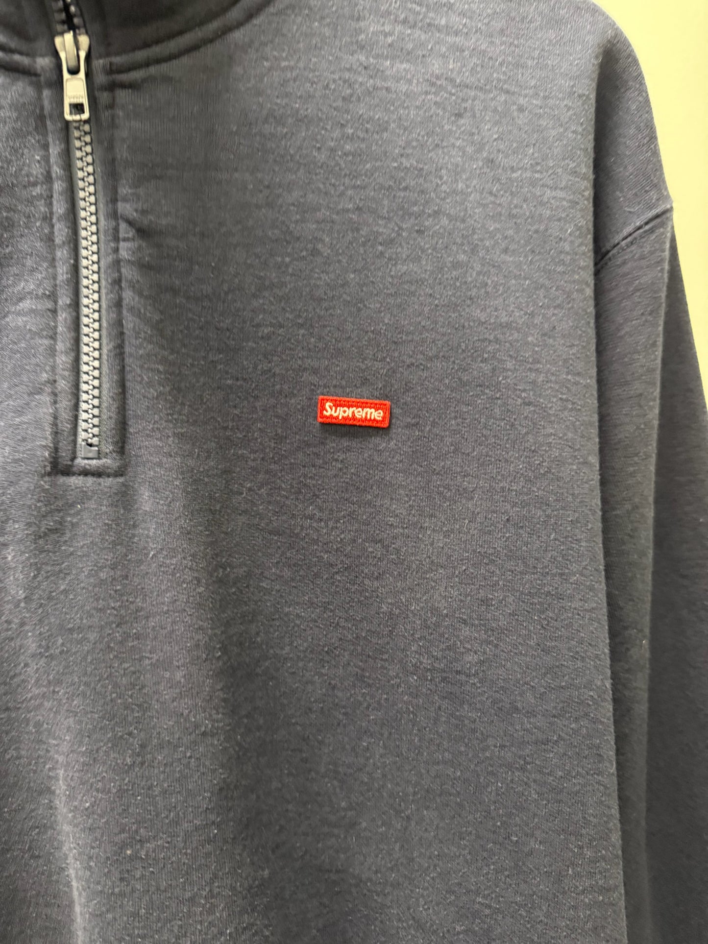Large - Supreme Small Box Logo Half Zip Pullover 'Navy' (Pre-Owned)