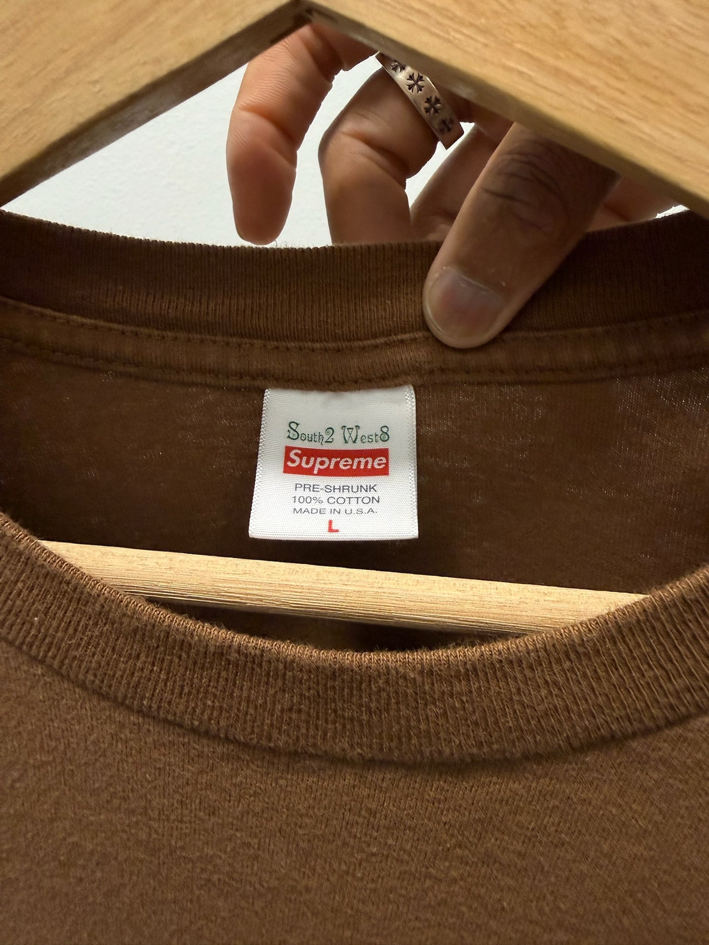 Large - Supreme SOUTH2 WEST8 L/S Pocket Tee 'Brown' (Pre-Owned)