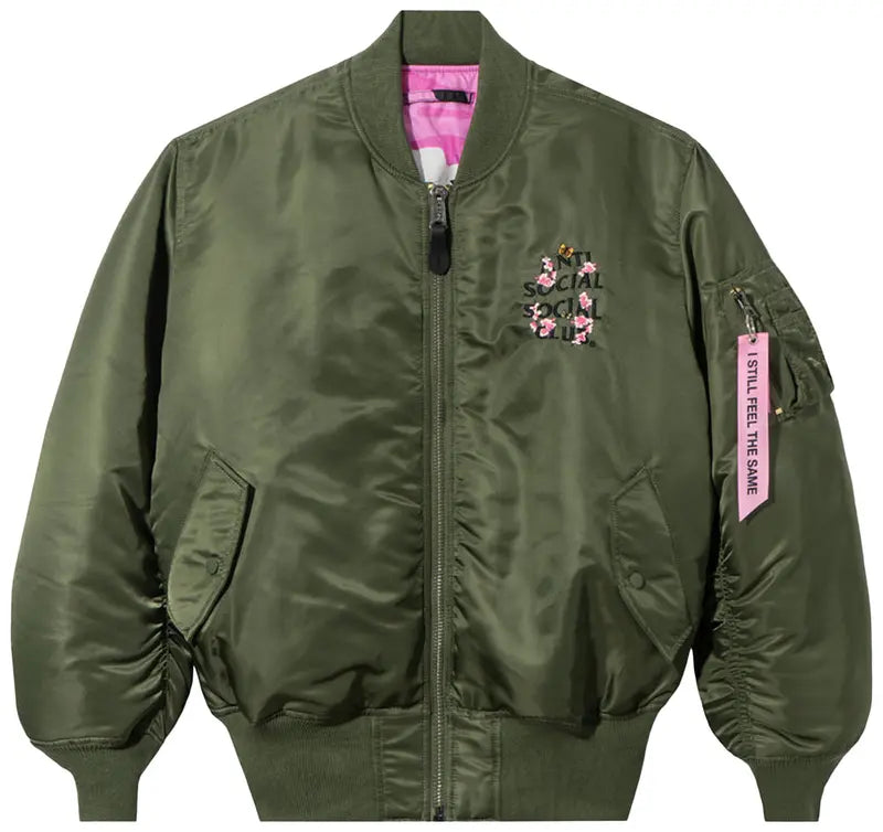 Medium - Anti Social Social Club x Alpha Industries MA-1 Jacket 'Sage'