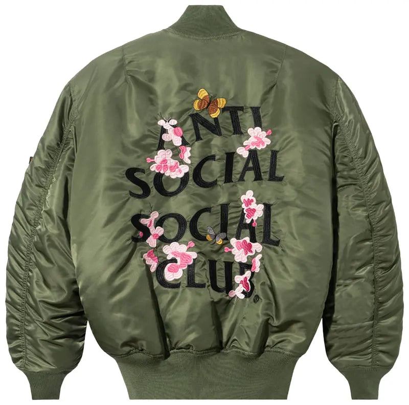 Medium - Anti Social Social Club x Alpha Industries MA-1 Jacket 'Sage'