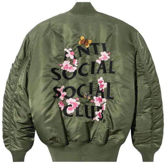 Medium - Anti Social Social Club x Alpha Industries MA-1 Jacket 'Sage'
