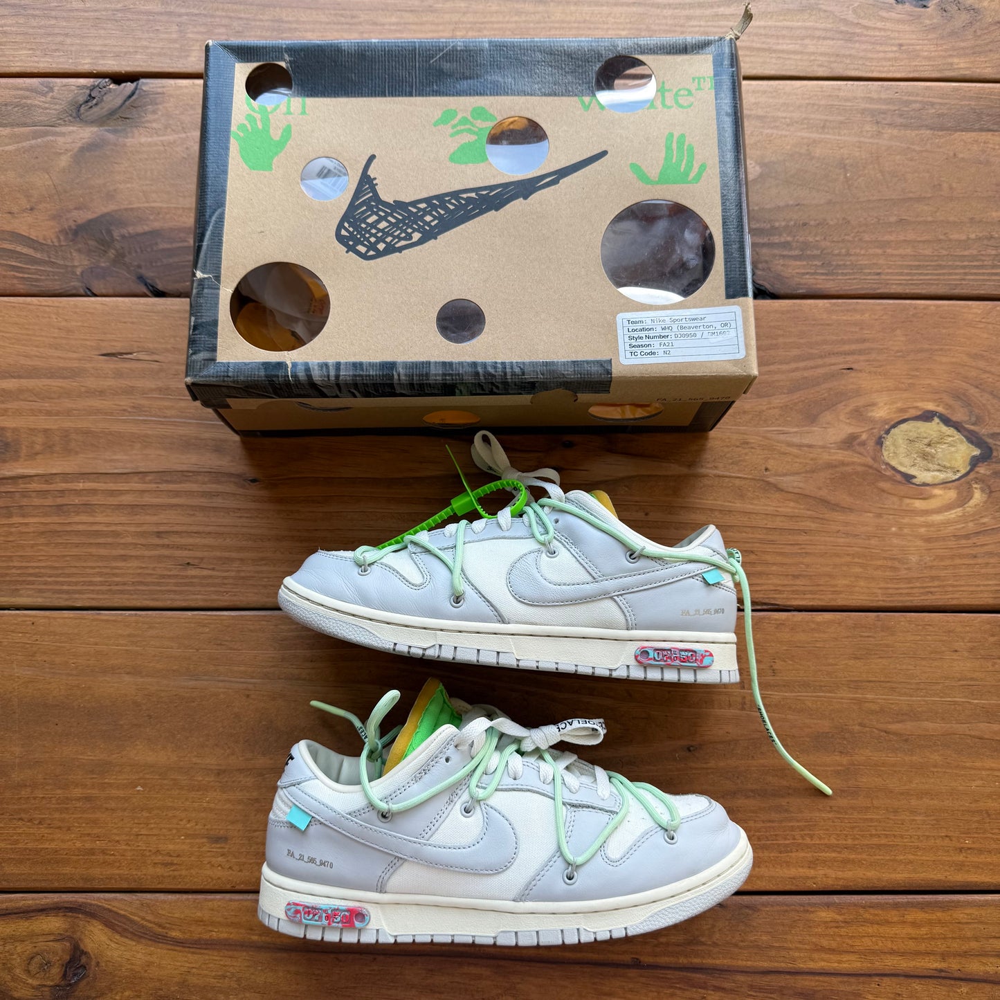 Größe 43 - Off-White x Dunk Low 'Lot 07 of 50' (Gebraucht)