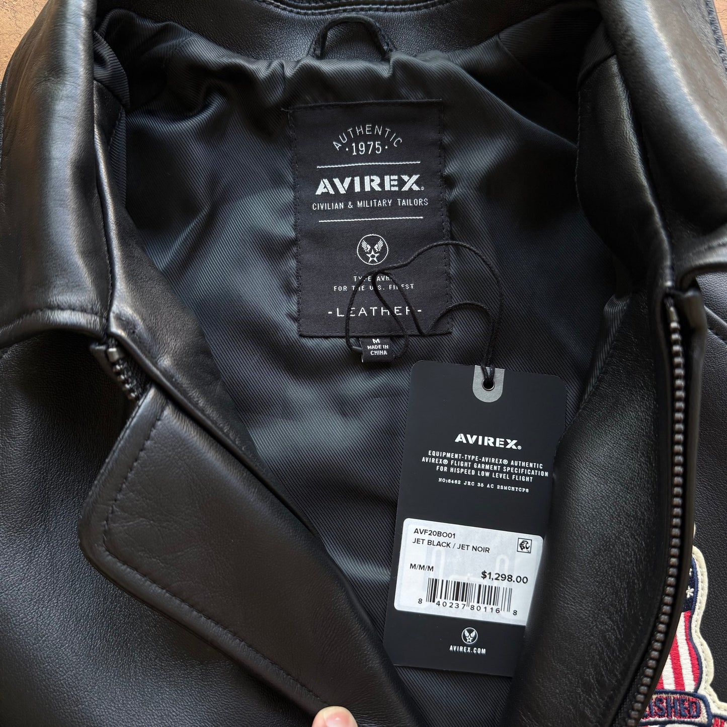 Mediana - Chaqueta de piel Avirex Icon Logo