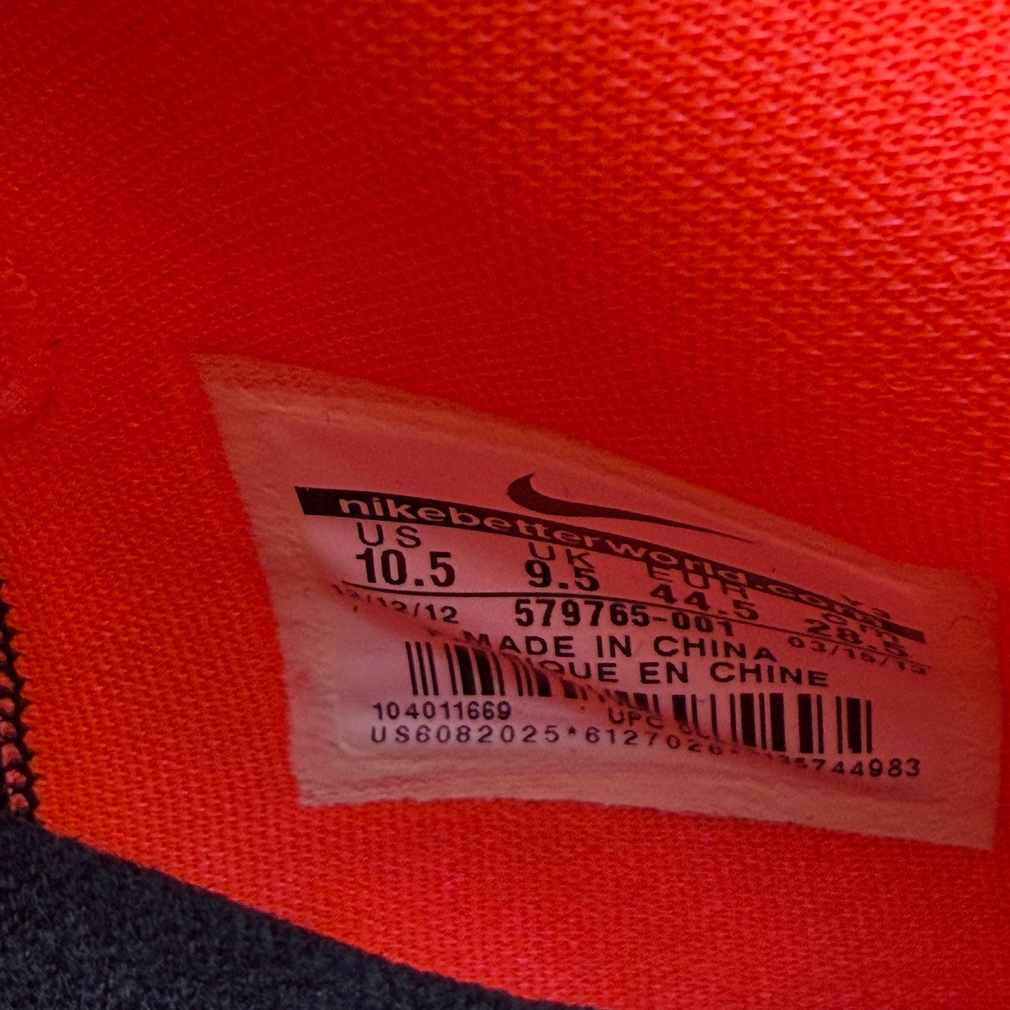 Size 10.5 - Air Max LeBron 10 Low 'Black Total Crimson' (Used)