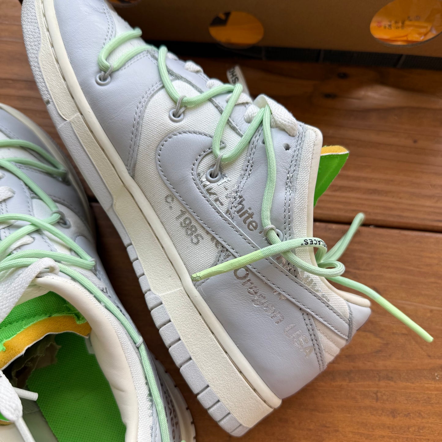 Größe 43 - Off-White x Dunk Low 'Lot 07 of 50' (Gebraucht)