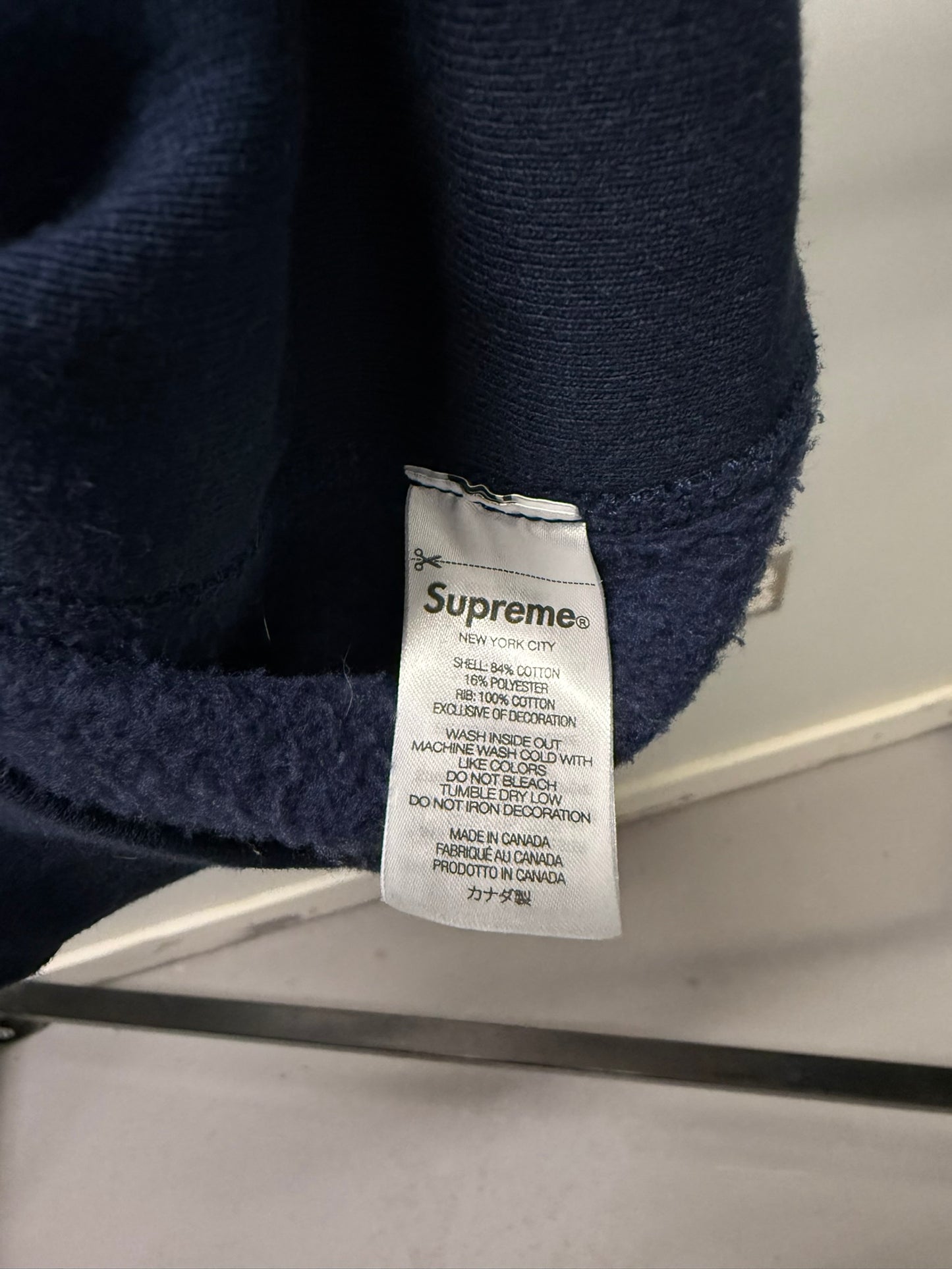 Large - Supreme Box Logo Hooded Sweatshirt - FW24 'Navy' (Pre-Owned)