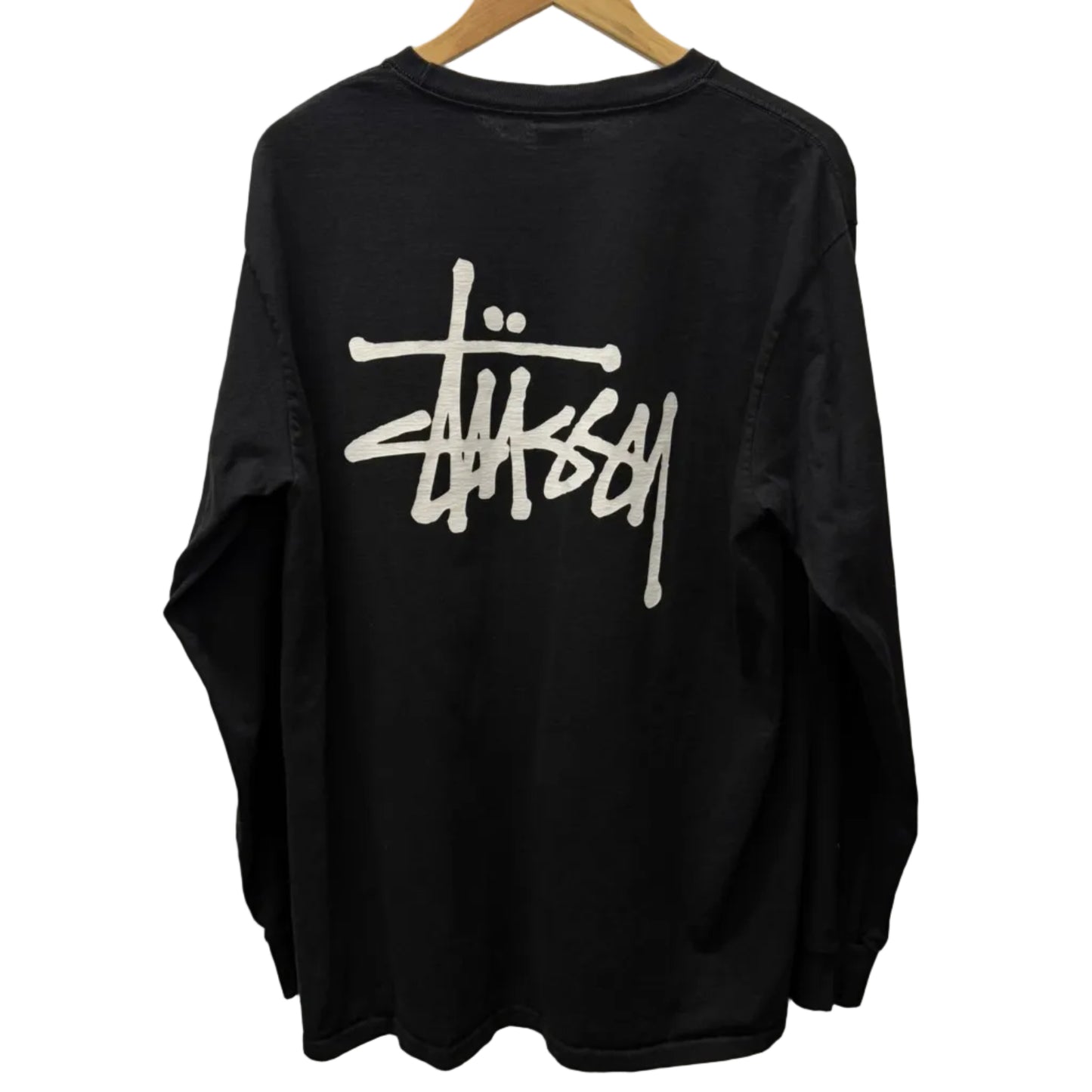 Large - Stussy Logo Longsleeve 'Black' (Pre-Owned)
