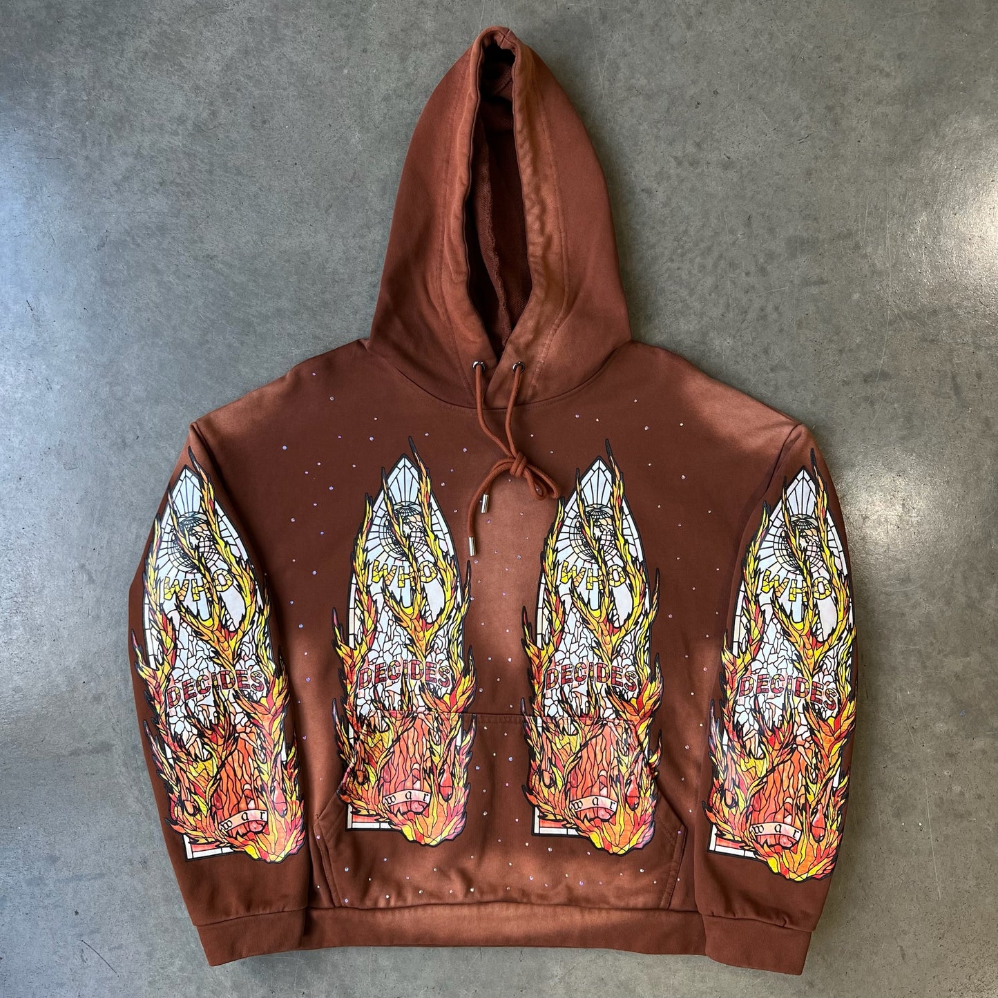 WHO DECIDES WAR 'EMBELLISHED FLAME' HOODIE (USED)