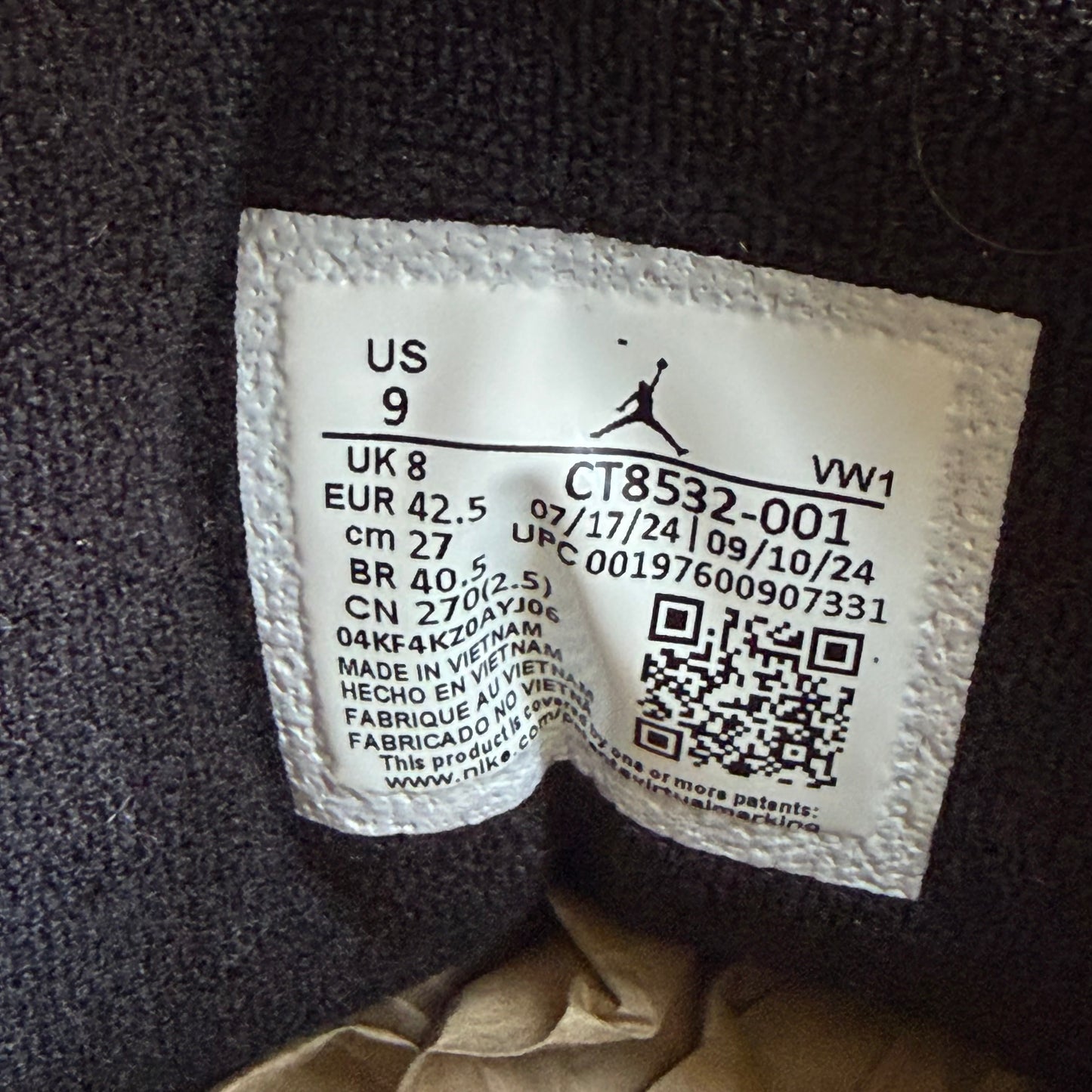 Size 9 - Jordan 3 Retro 'Black Cat' 2025 (Used)