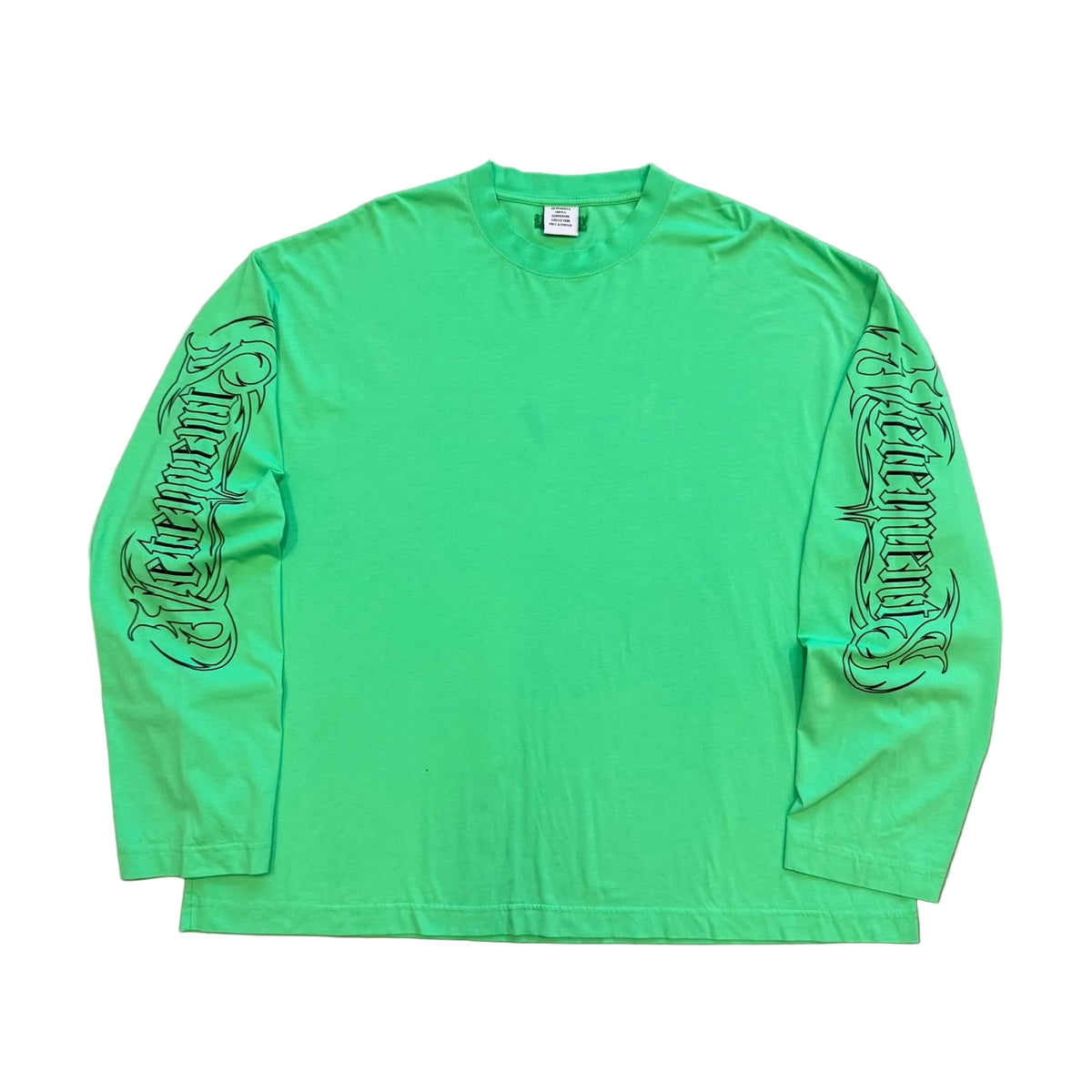 XL - Vetements Metal Printed Long-Sleeve 'Neon Green' (Pre-Owned)