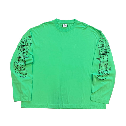 XL - Vetements Metal Printed Long-Sleeve 'Neon Green' (Pre-Owned)