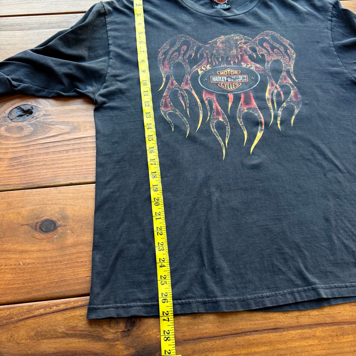Groß - Vintage Harley Flame Langarmshirt