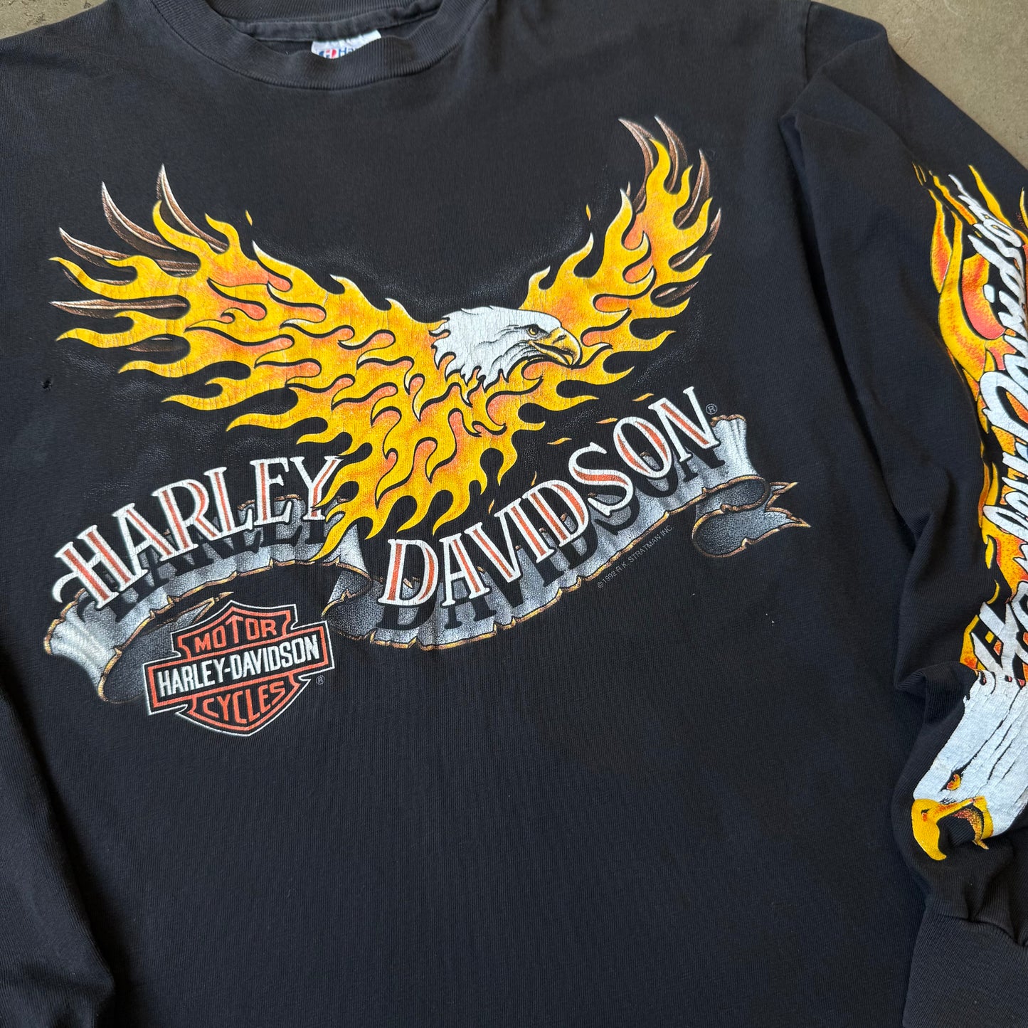Grande - Camiseta de manga larga "Harley Flame" vintage