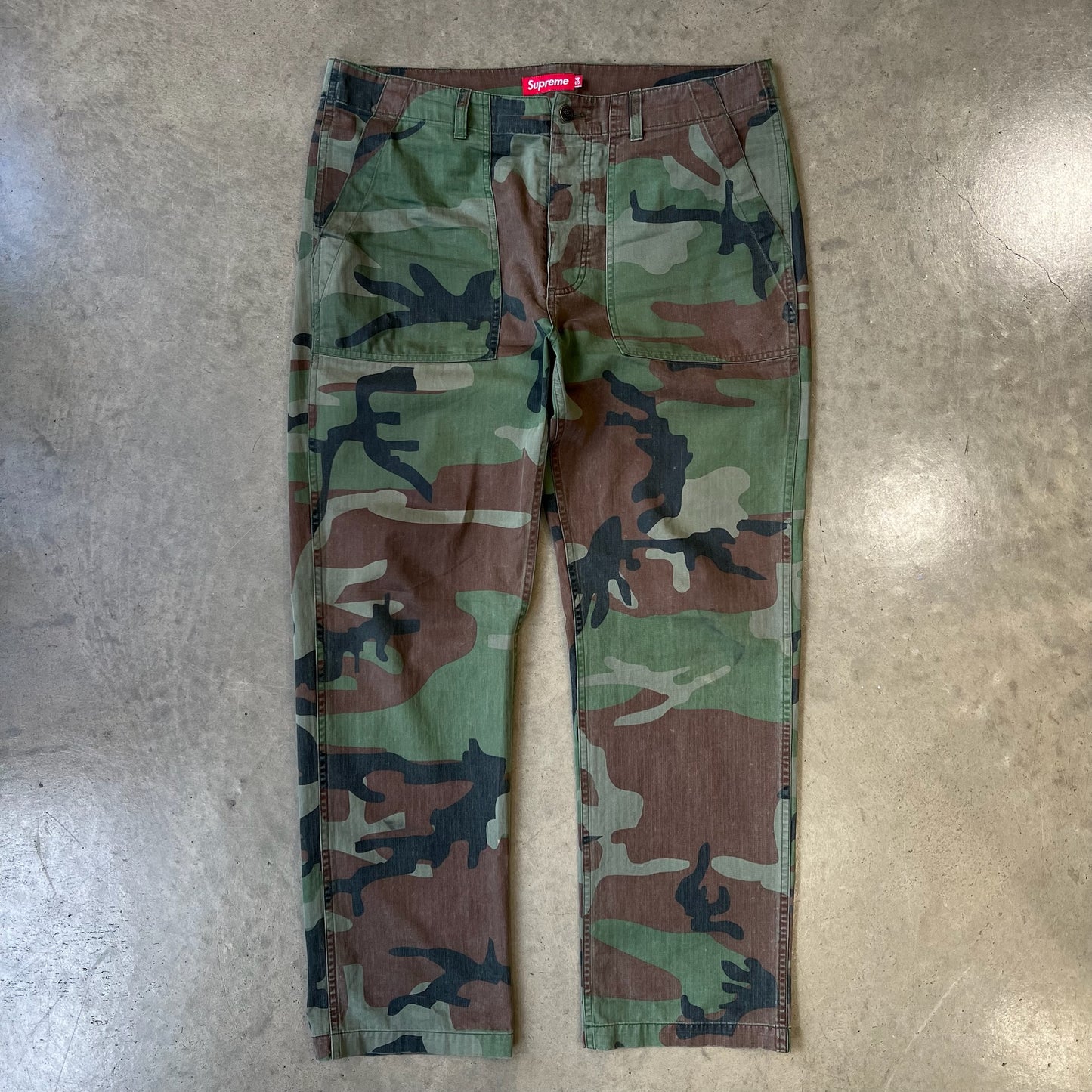 SUPREME CAMO WORK PANTS