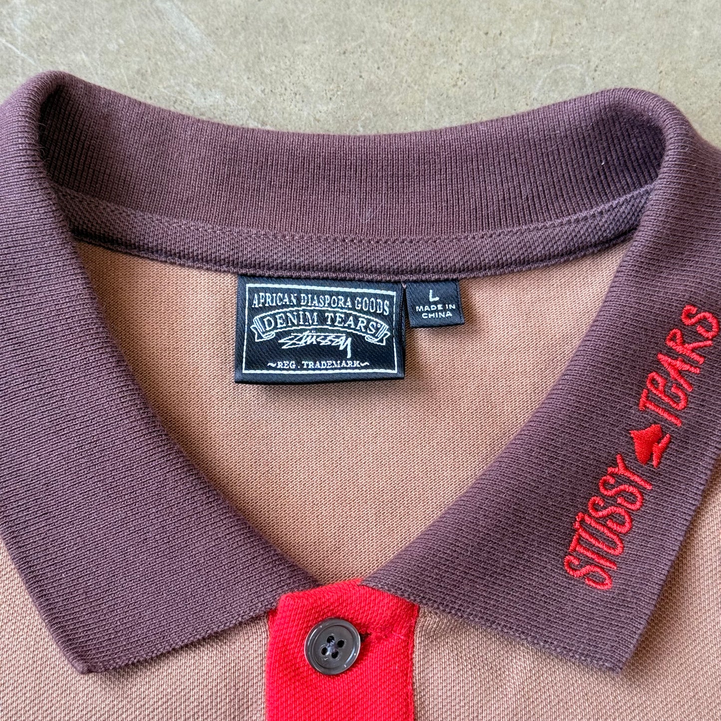 Groß - Denim Tears x Stussy Poloshirt
