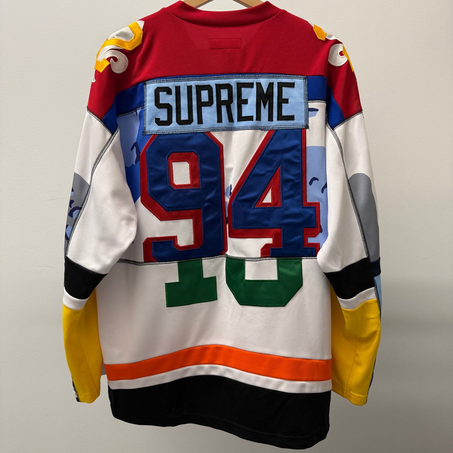 Medium - Supreme Paneled Hockey Jersey 'White' (Pre-Owned)