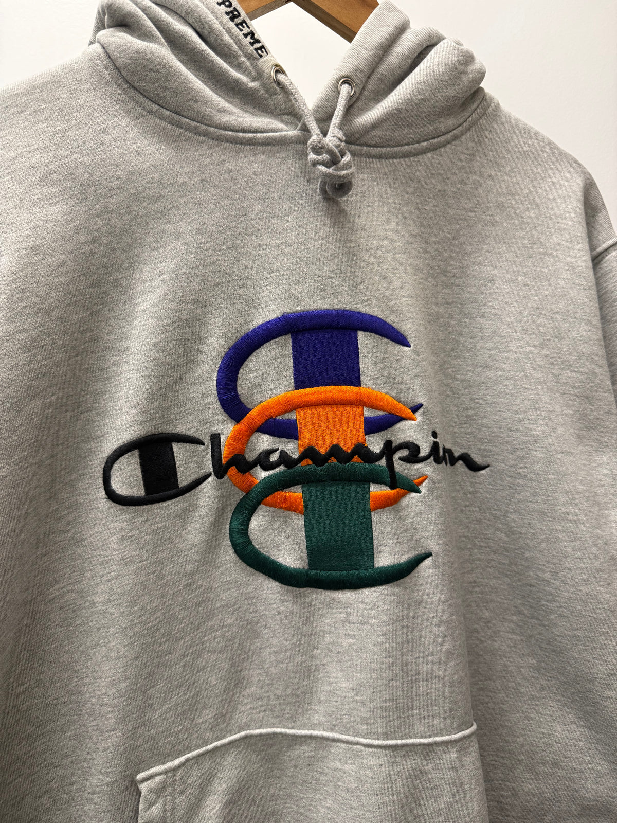 Supreme Champion Stacked C Hooded Sweatshirt (Pre-Owned) - Large