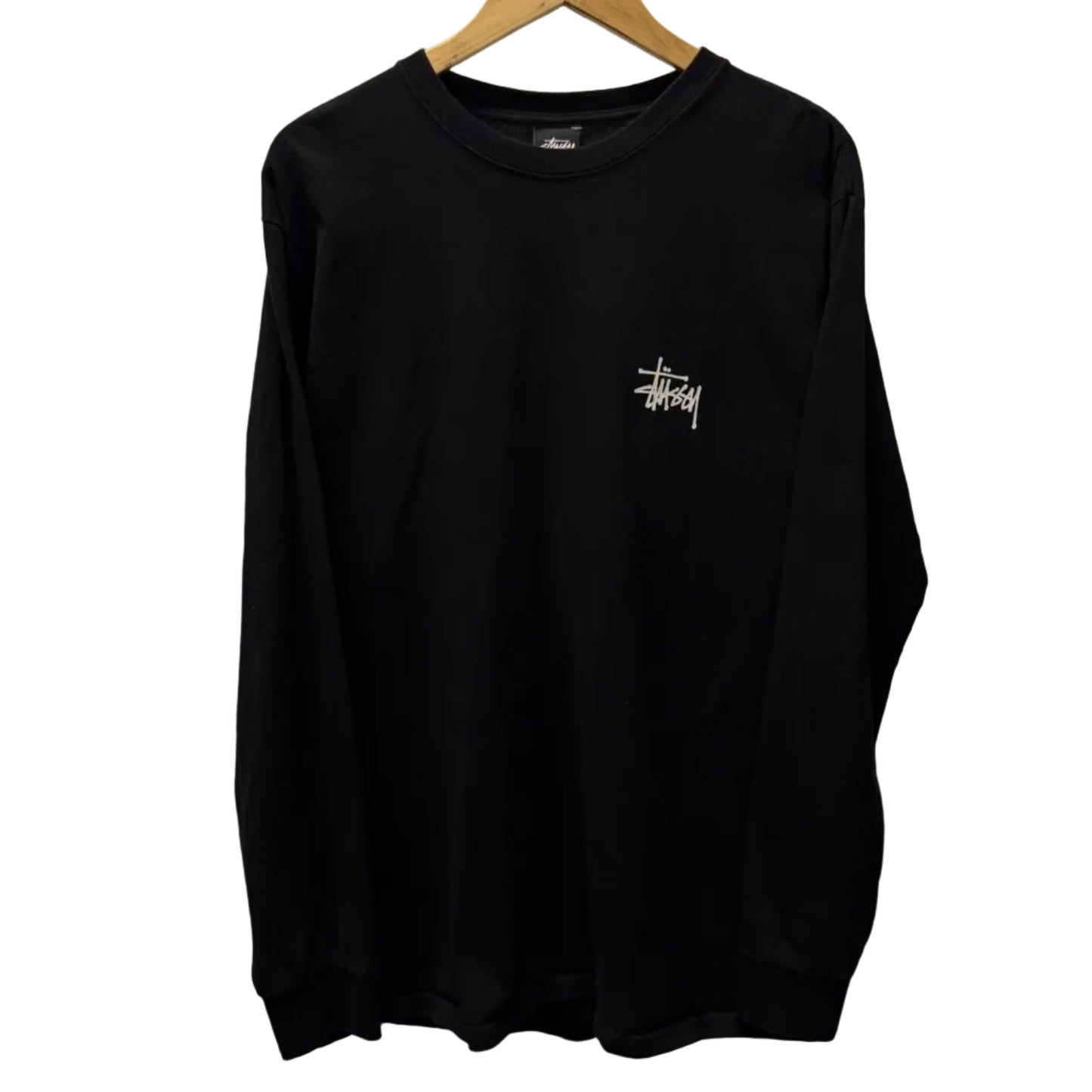 Large - Stussy Logo Longsleeve 'Black' (Pre-Owned)