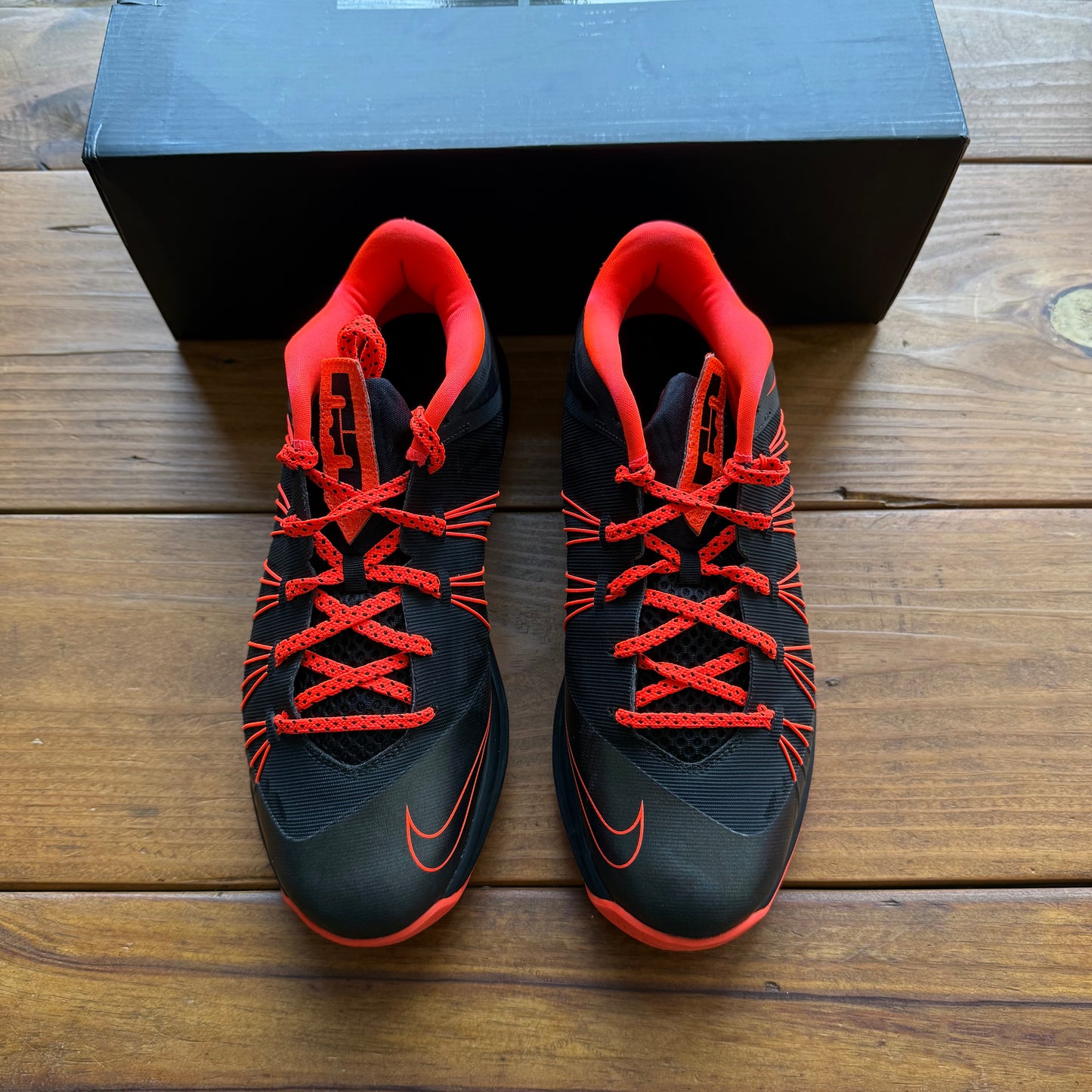 Size 10.5 - Air Max LeBron 10 Low 'Black Total Crimson' (Used)