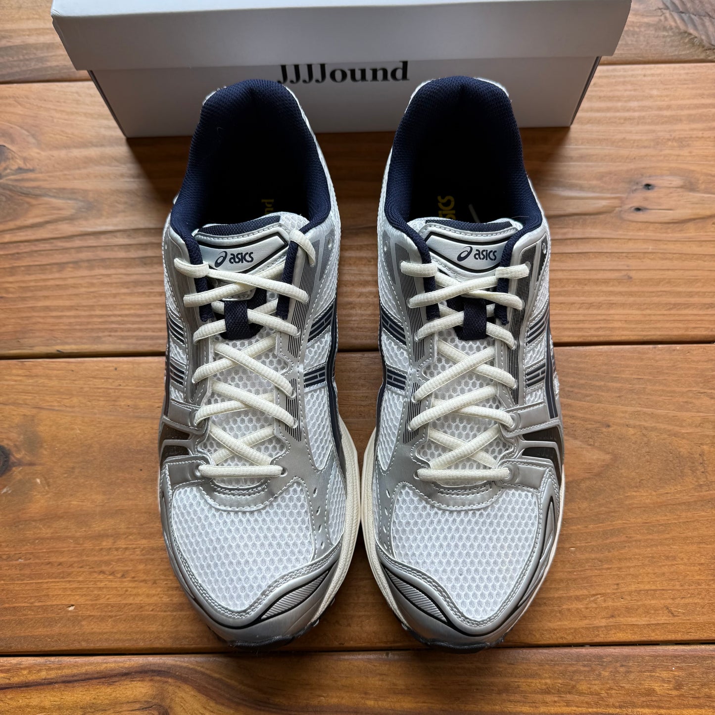 Size 11.5 - JJJJound x Gel Kayano 14 'White Midnight Navy' (Used)