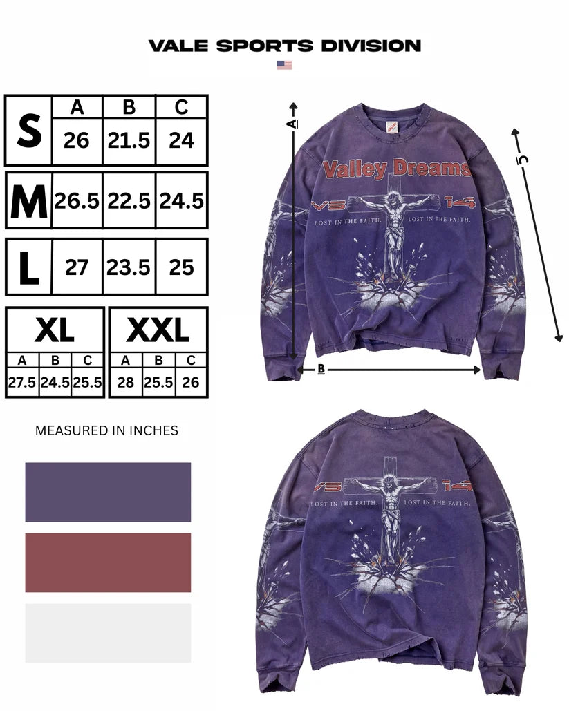 Vale Forever Concrete Cross L/S 'Navy' - Medium