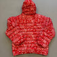 Large - Supreme Micro Down Half-Zip Hooded Pullover 'Red Paisley' (Pre-Owned)