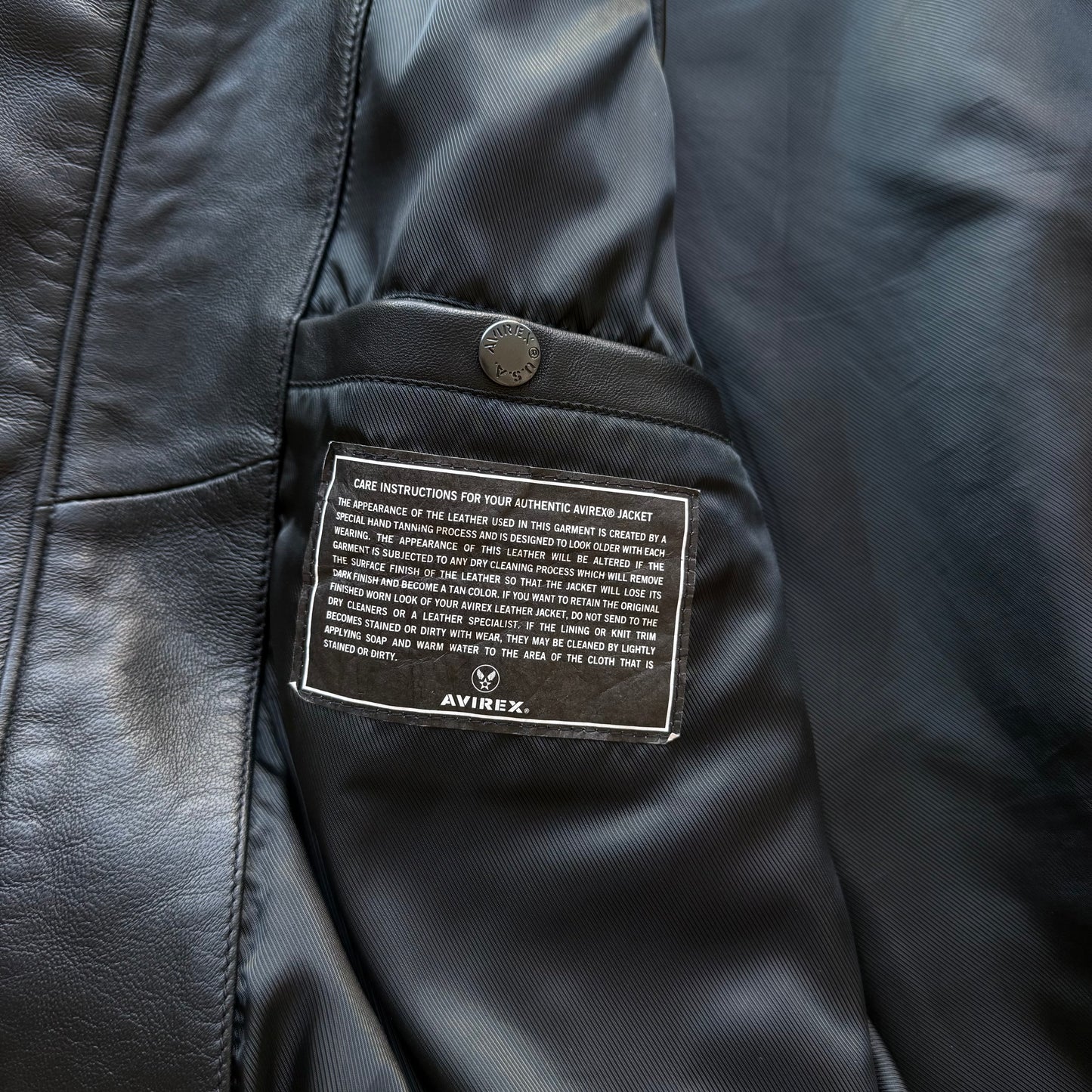Mediana - Chaqueta de piel Avirex Icon Logo