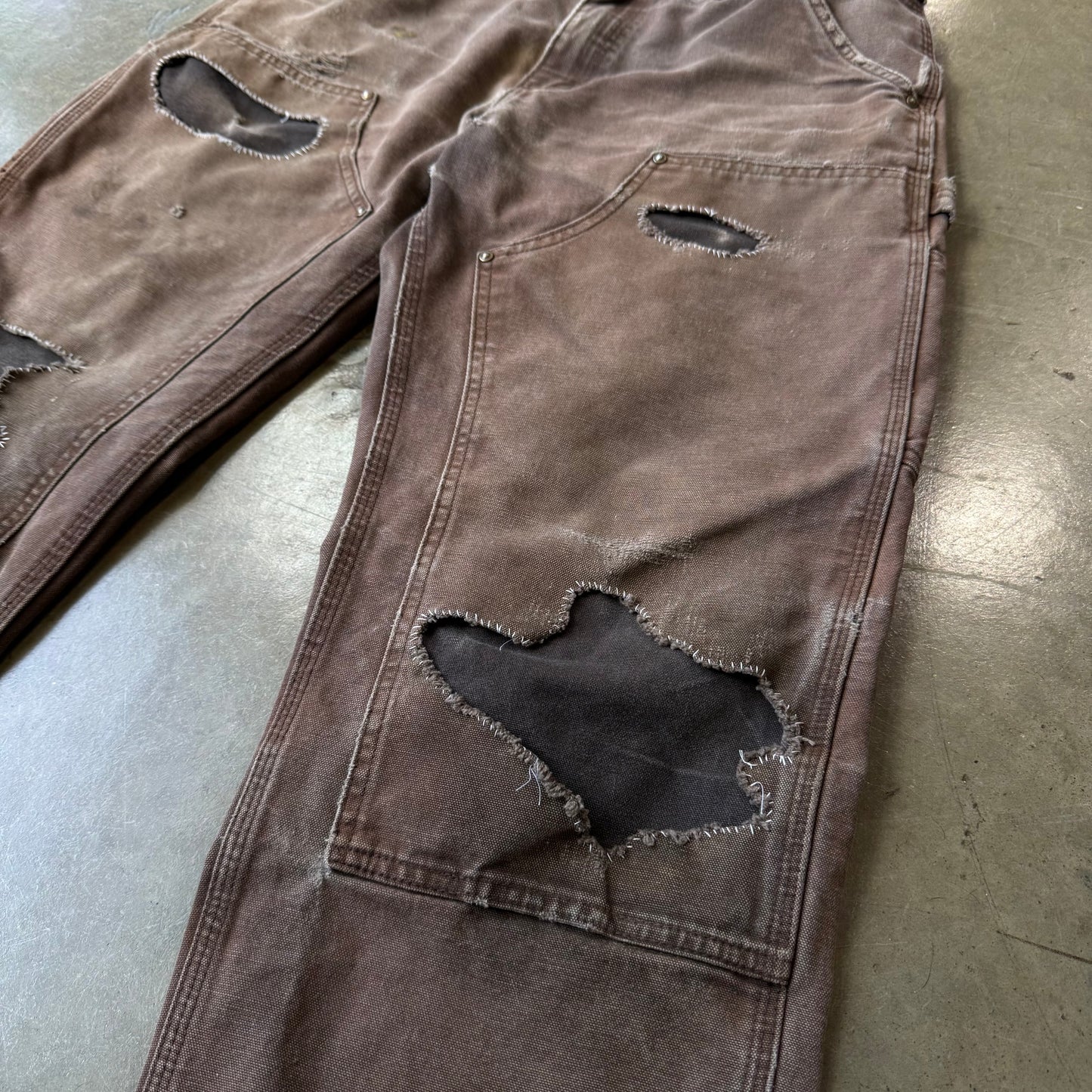 Size 33x30 Vintage Carhartt Double Knee Pants 'Brown/Patchwork'