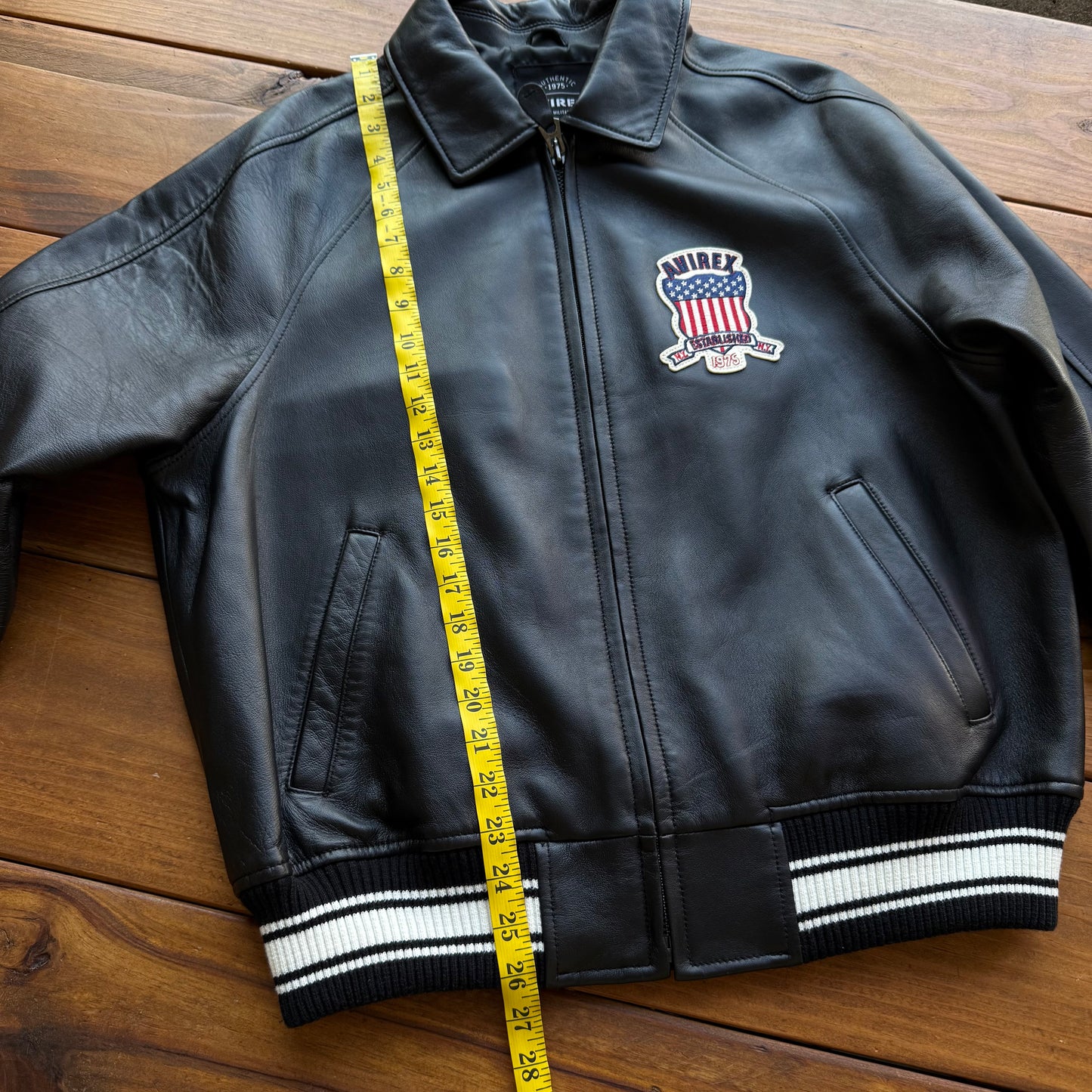 Mediana - Chaqueta de piel Avirex Icon Logo