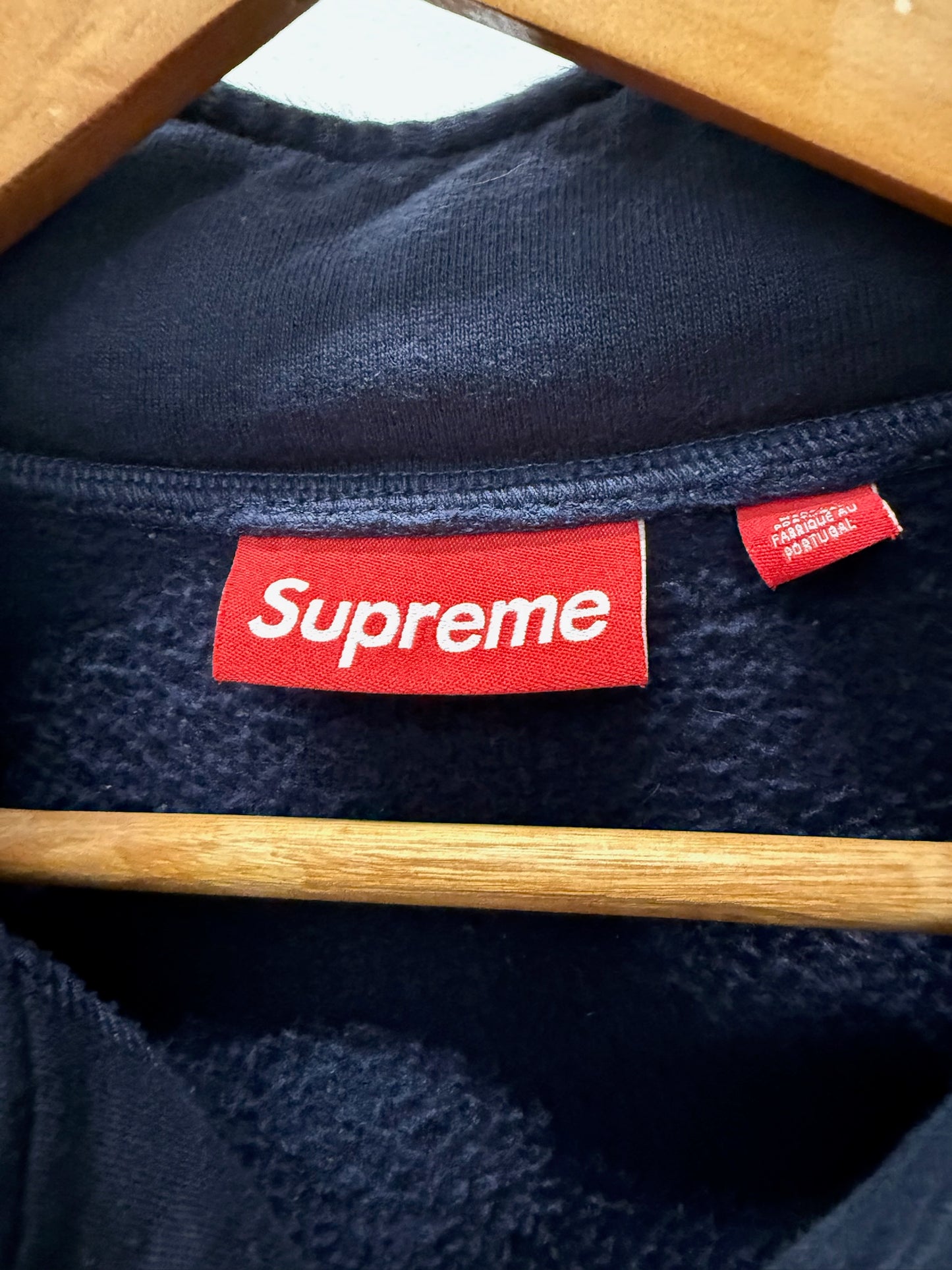 Large - Supreme Small Box Logo Half Zip Pullover 'Navy' (Pre-Owned)