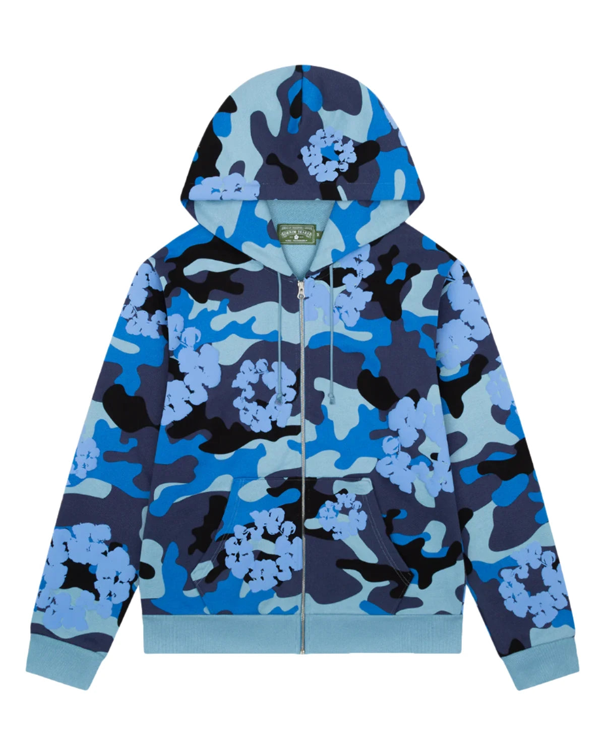 Denim Tears Blue Camo Cotton Wreath Zip Hoodie