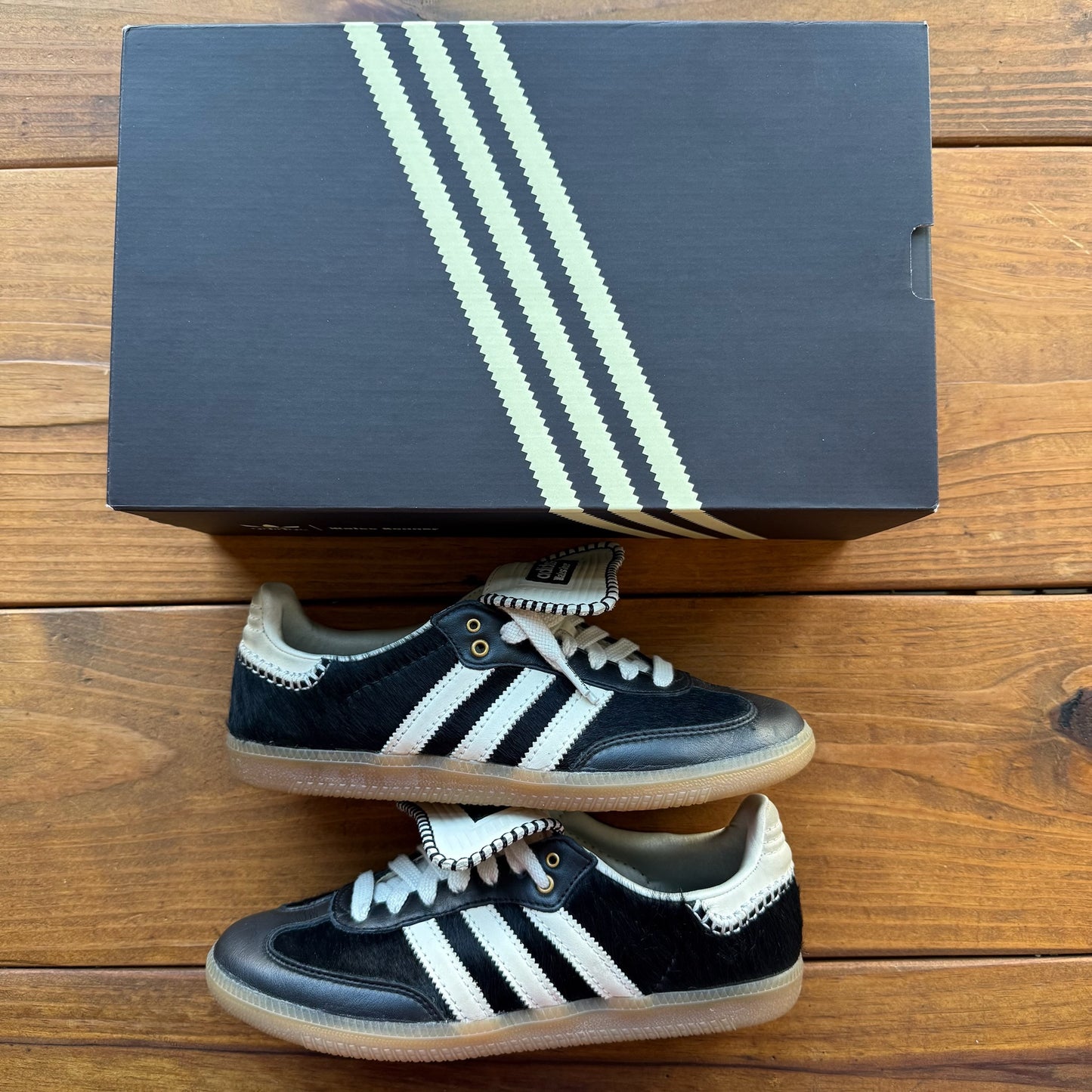 SIZE 7 - Wales Bonner x Samba Pony 'Black' (Used)