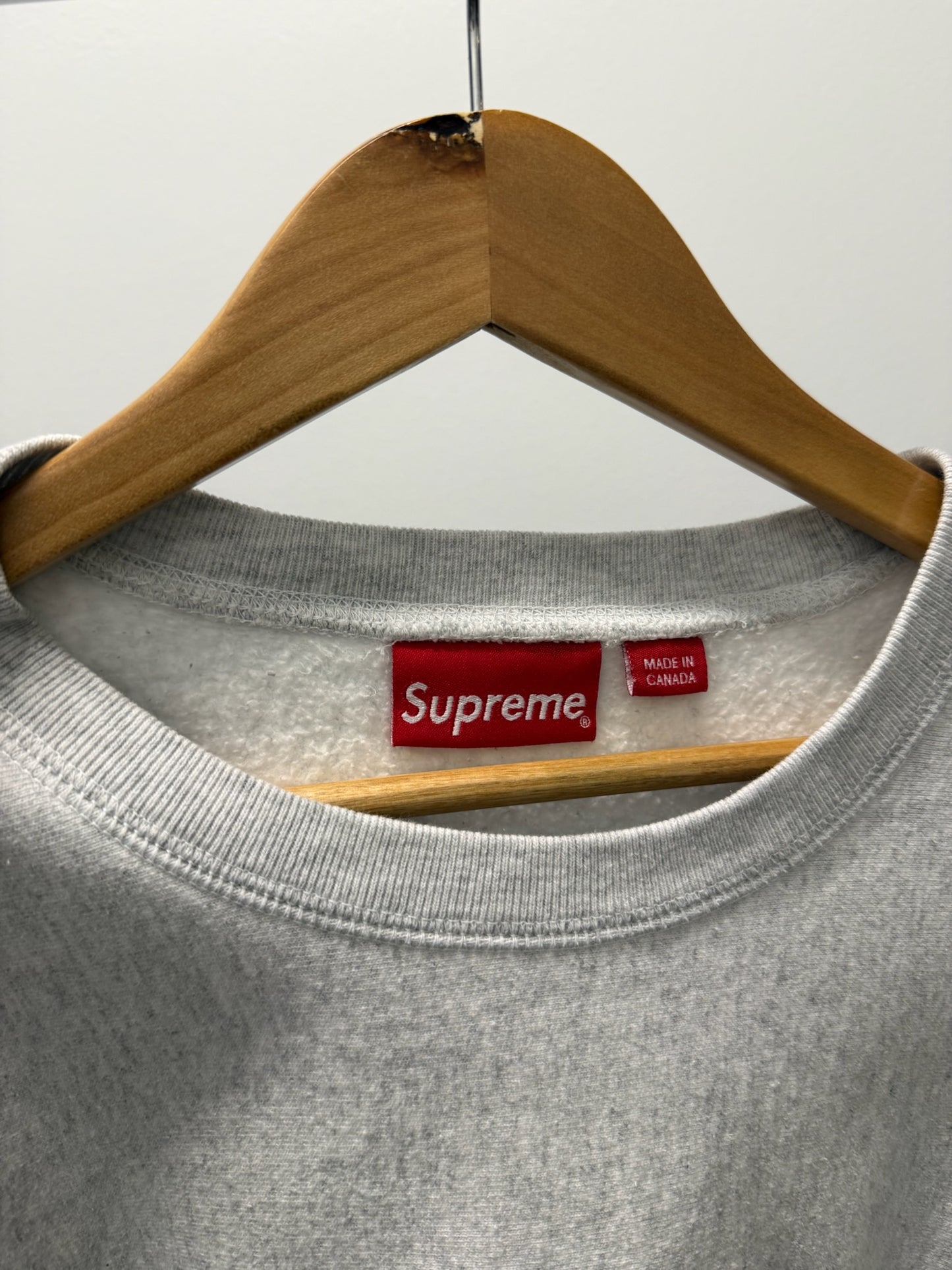 Large - Supreme Box Logo Crewneck - FW18 'Ash Grey' (Pre-Owned)