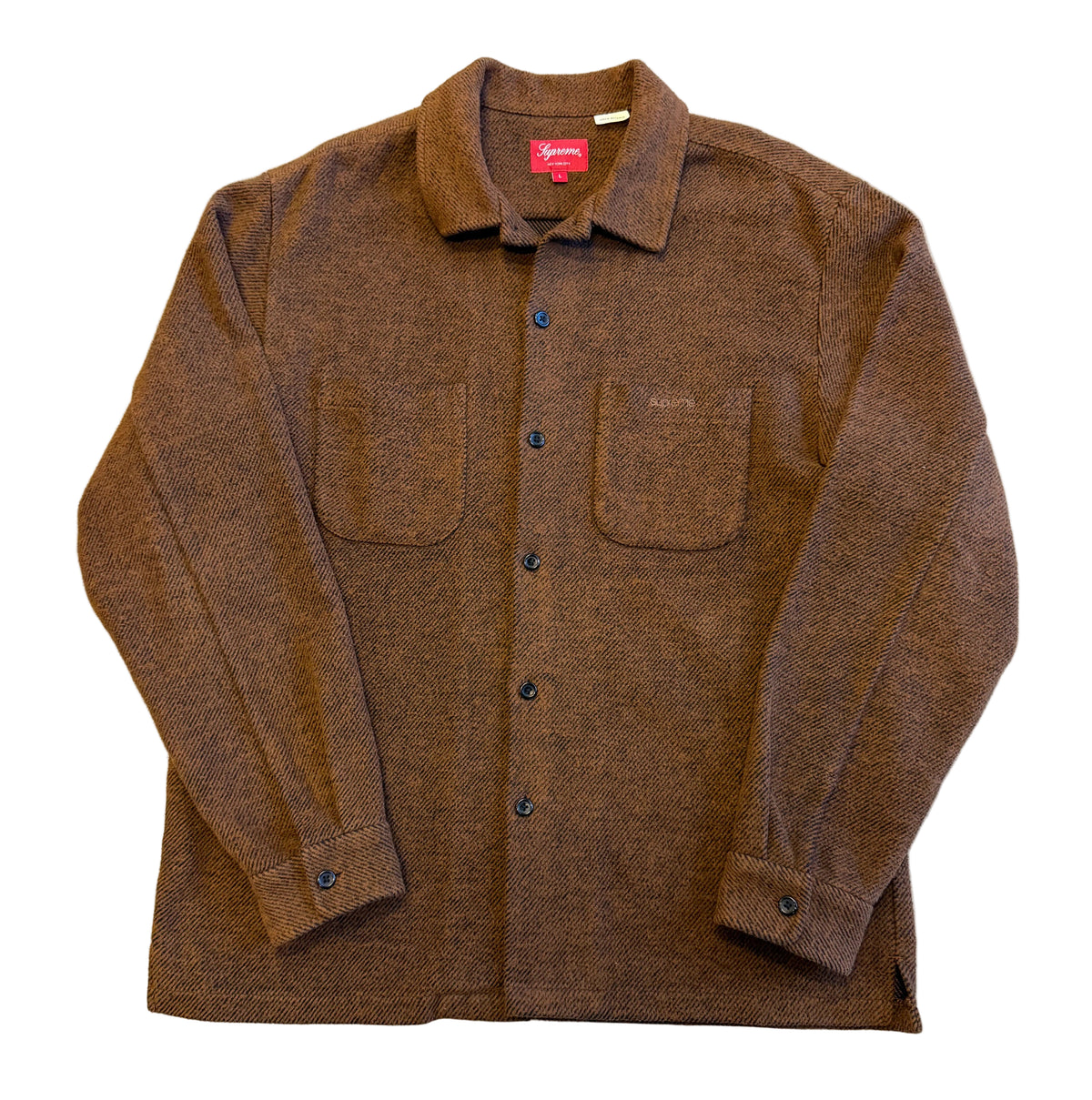 Supreme Brushed Flannel Twill Shirt 'Brown' (Pre-Owned) - Large