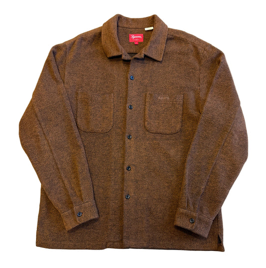 Supreme Brushed Flannel Twill Shirt 'Brown' (Pre-Owned) - Large