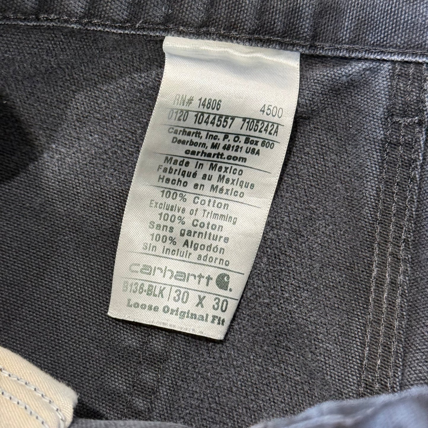 Size 30 - Vintage Carhartt Double Knee Pants 'Black'