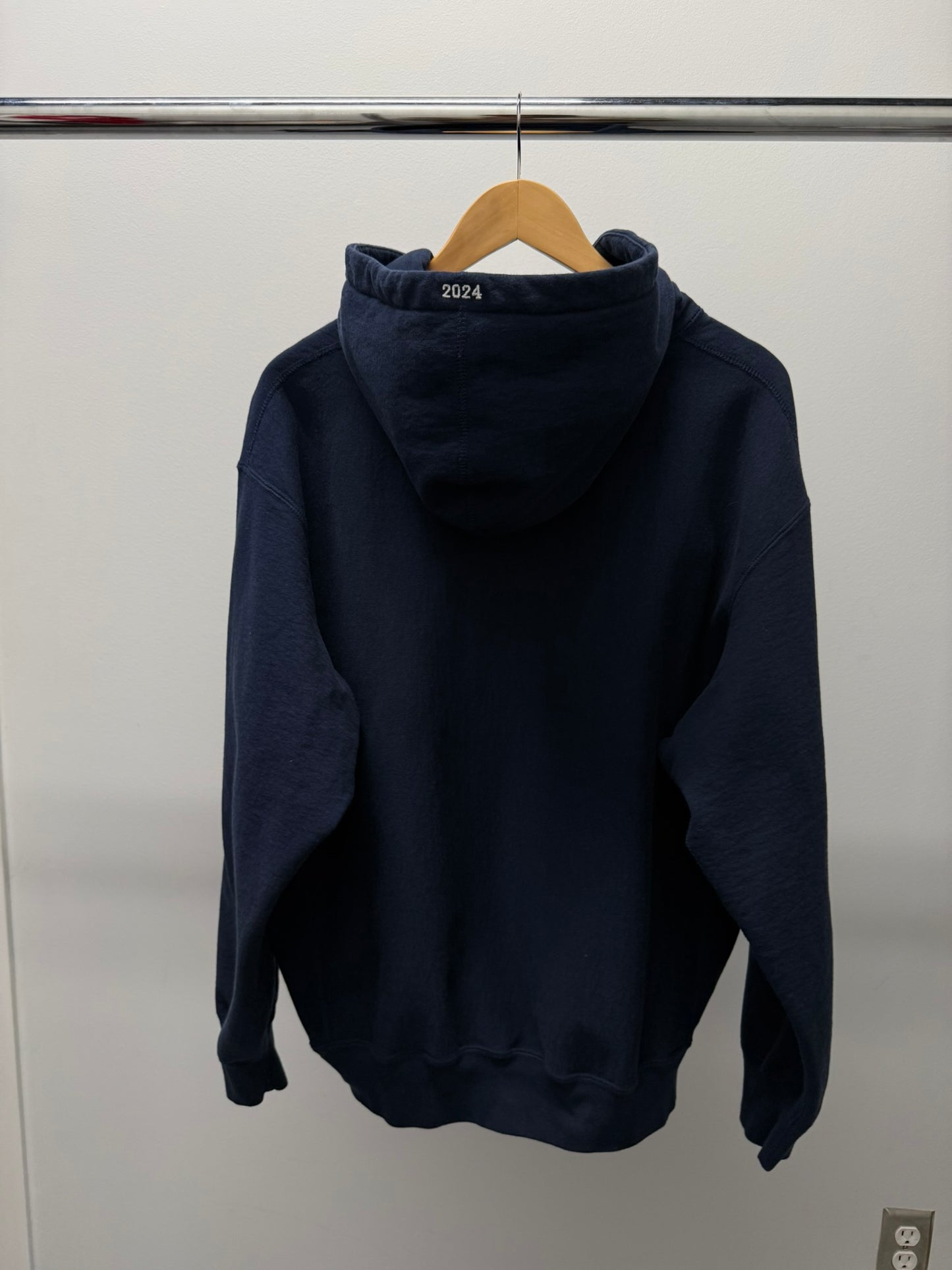 Large - Supreme Box Logo Hooded Sweatshirt - FW24 'Navy' (Pre-Owned)