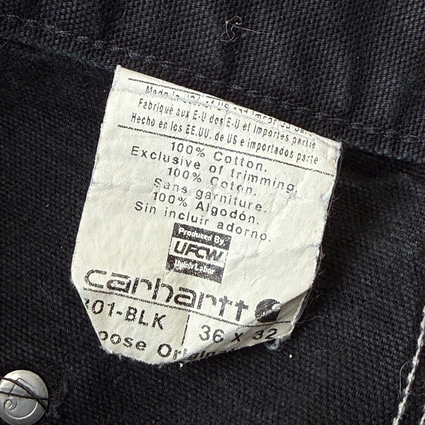 Size 36x32 - Vintage Carhartt Double Knee Pants 'Black'