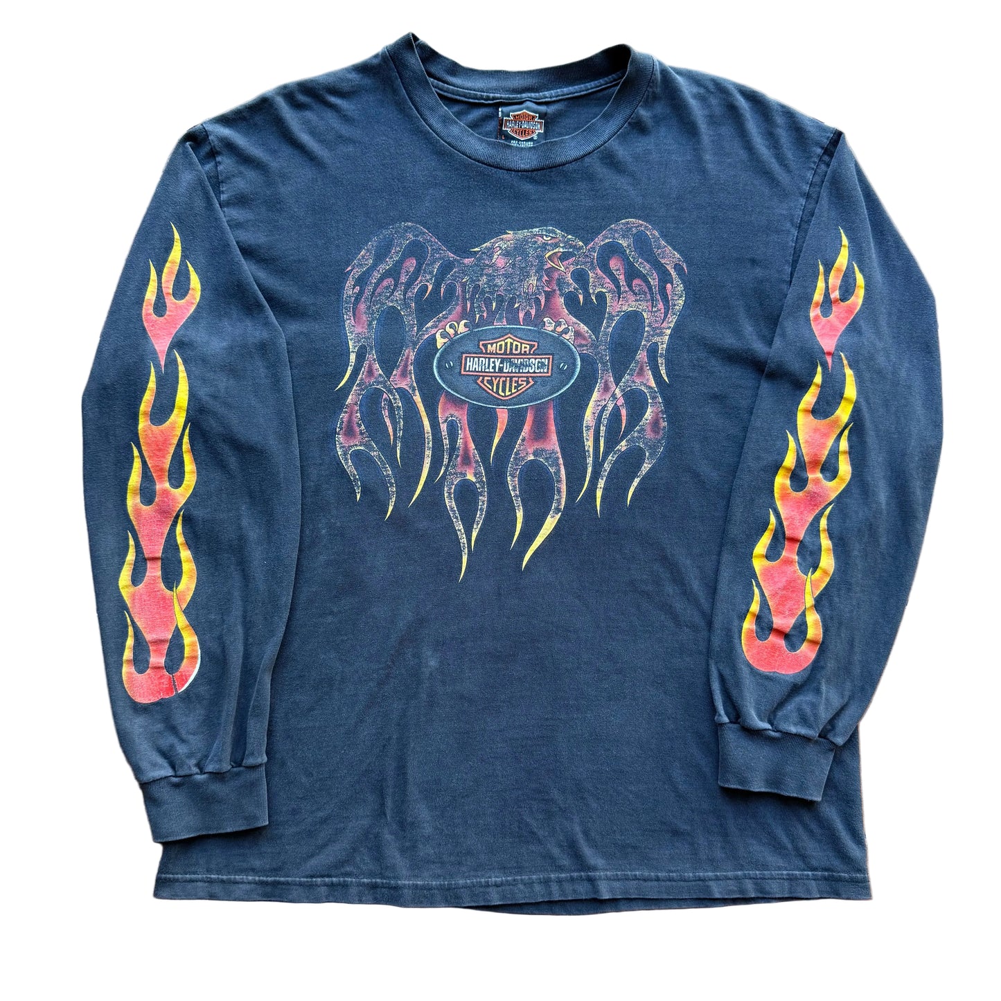 Groß - Vintage Harley Flame Langarmshirt