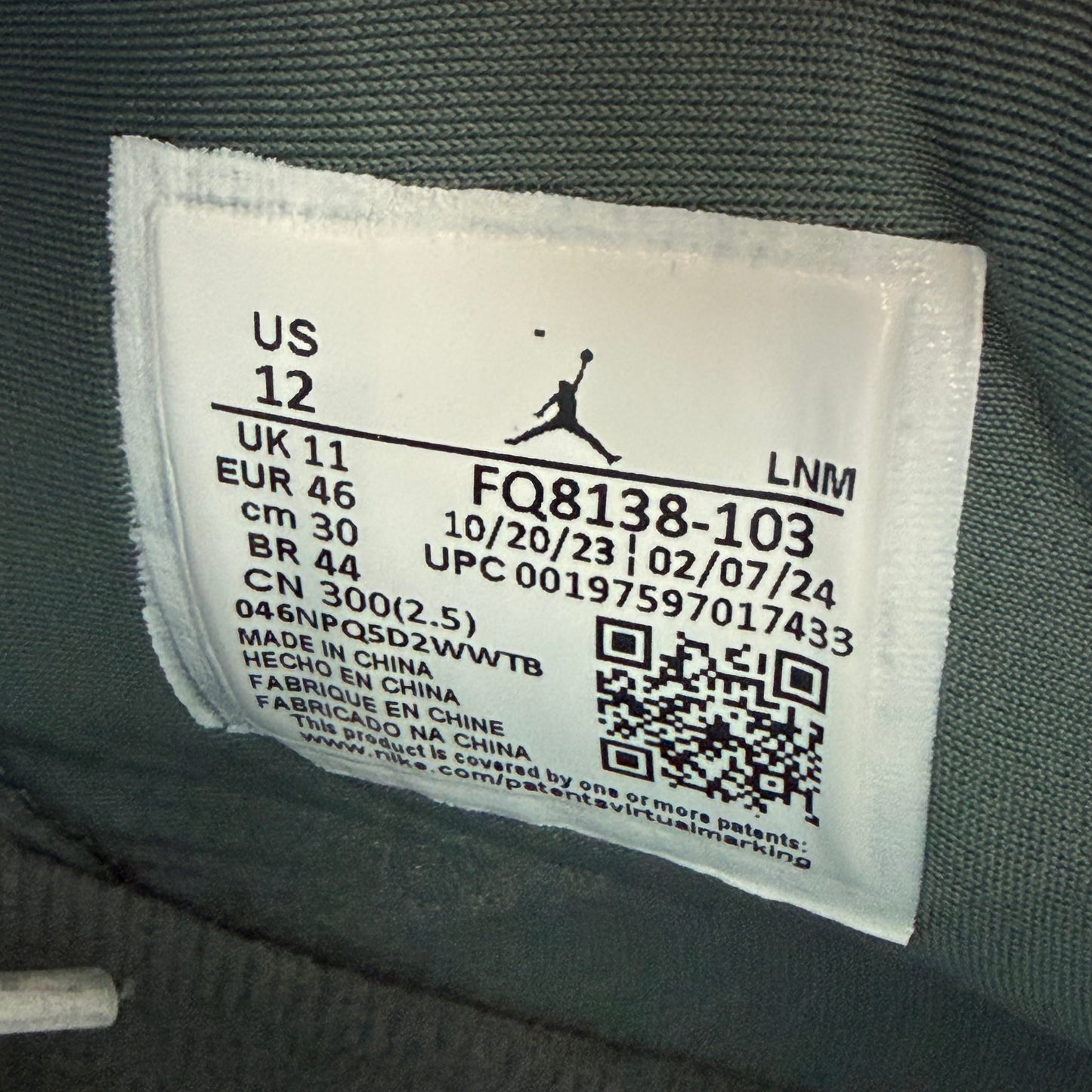 SIZE 12 - Jordan 4 Retro 'Oxidized Green' (Used)