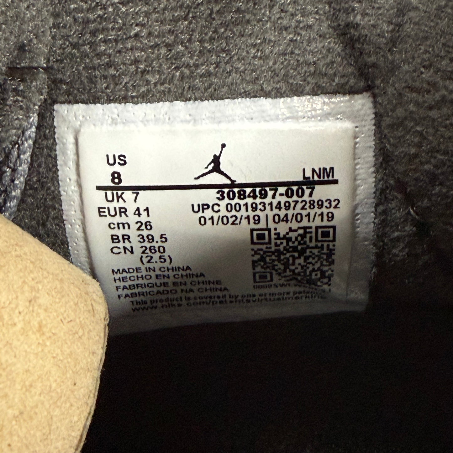 SIZE 8 - Jordan 4 Retro 'Cool Grey' 2019 (Used)